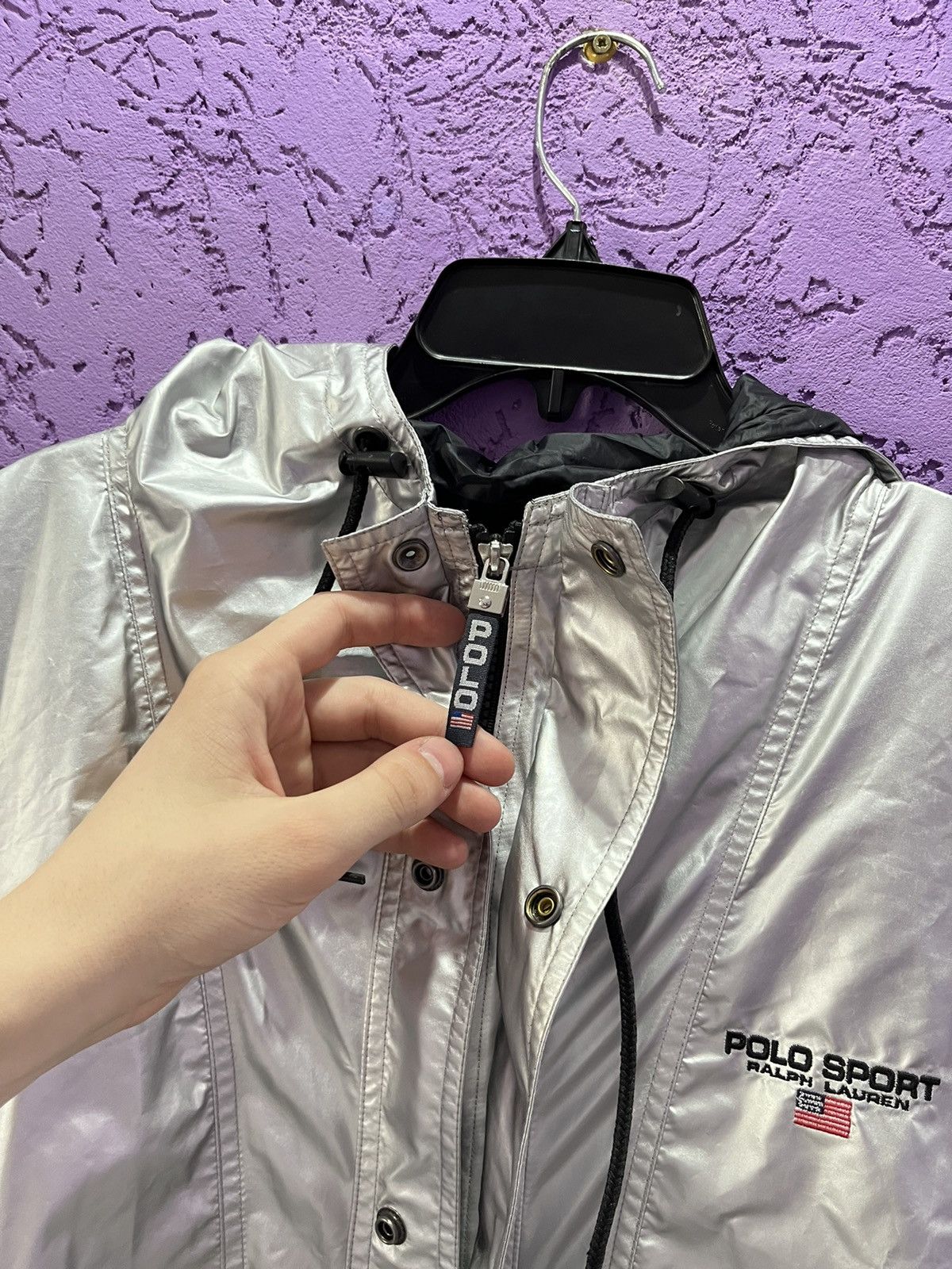 Ralph Lauren Sport Polo Sport Ralph Lauren Silver Reflective Windbreaker Size US XL / EU 56 / 4 - 5 Thumbnail