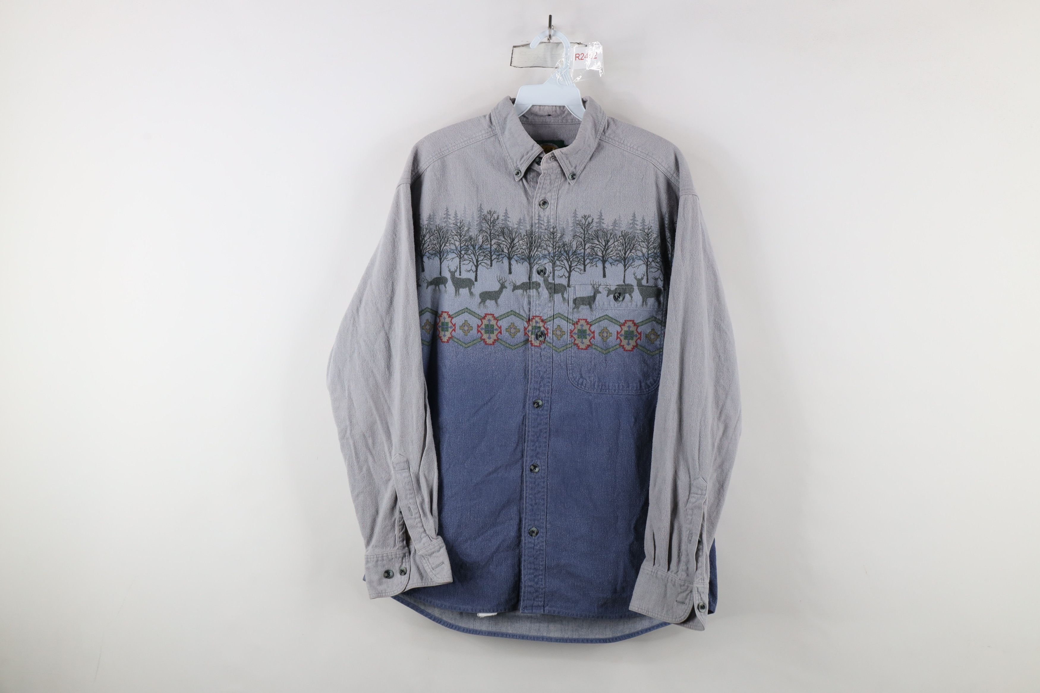 Cabelas × Vintage Vintage 90s Cabelas Over Print Chamois Cloth Button Shirt Size US M / EU 48-50 / 2 - 1 Thumbnail