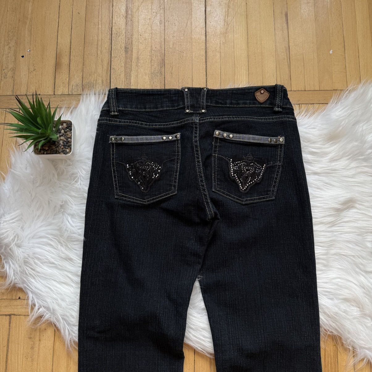 If Six Was Nine 📌 Vintage Jane Norman Y2K Crazy Flare Low Rise Jeans Size 36" / US 14 / IT 50 - 3 Thumbnail