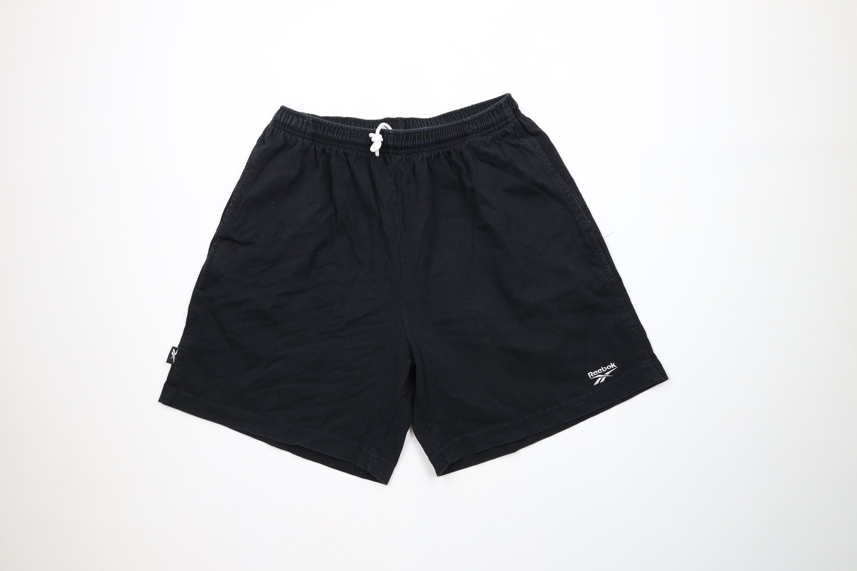 Reebok × Vintage Vintage 90s Reebok Spell Out Above Knee Shorts Black Cotton Size US 36 / EU 52 - 1 Thumbnail