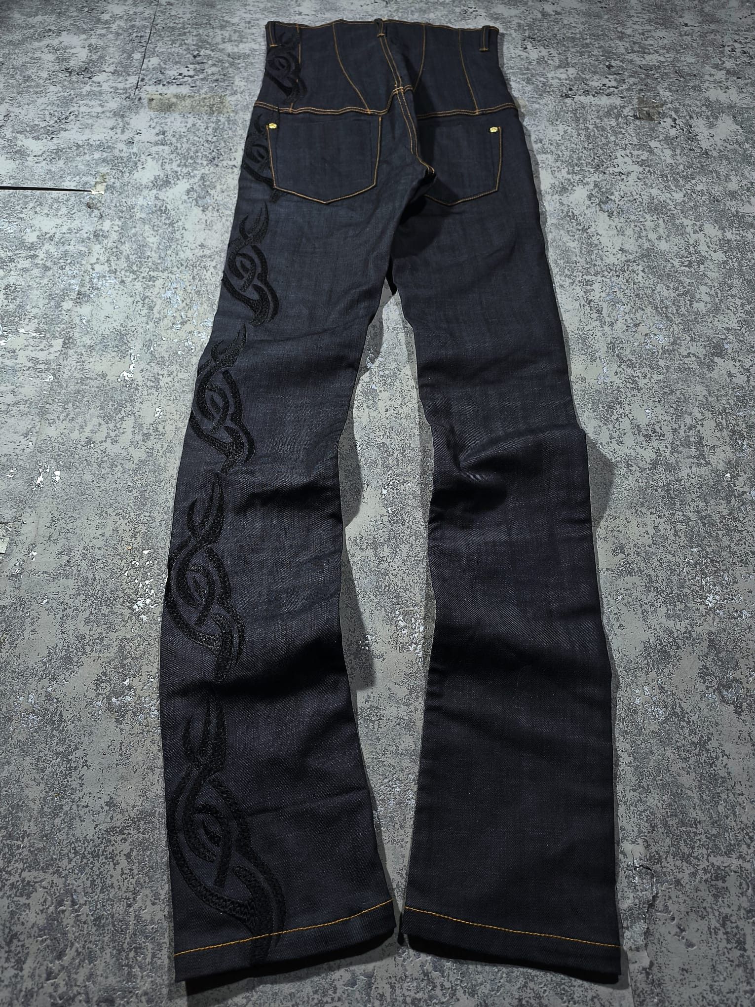 Hysteric Glamour ribcage ultra highrise tribal raw wash denim jeans Size 30" / US 8 / IT 44 - 3 Thumbnail