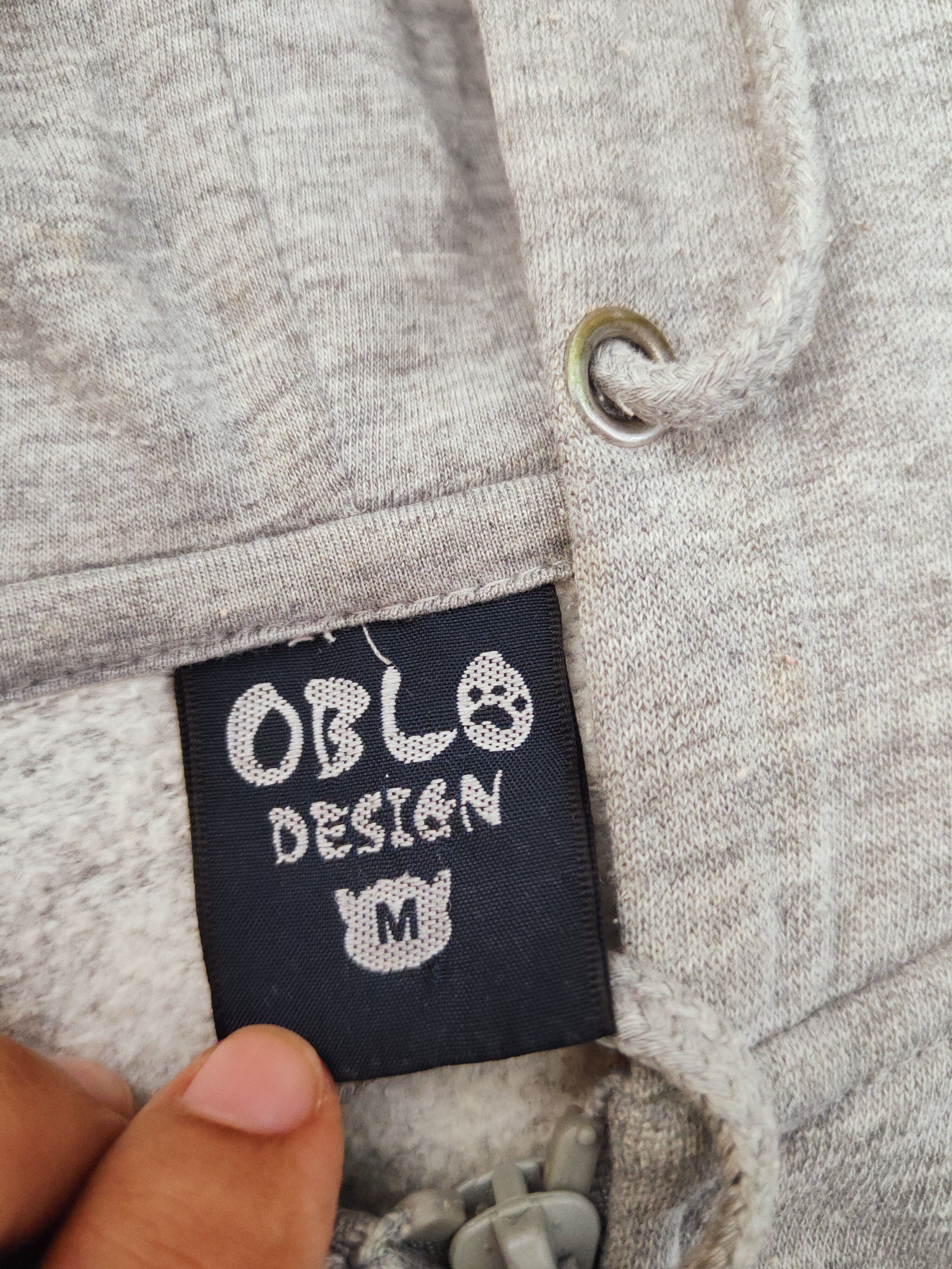 Japanese Brand × Vintage Vintage Oblo Design Gray Hoodie Sweaters Size US M / EU 48-50 / 2 - 14 Thumbnail