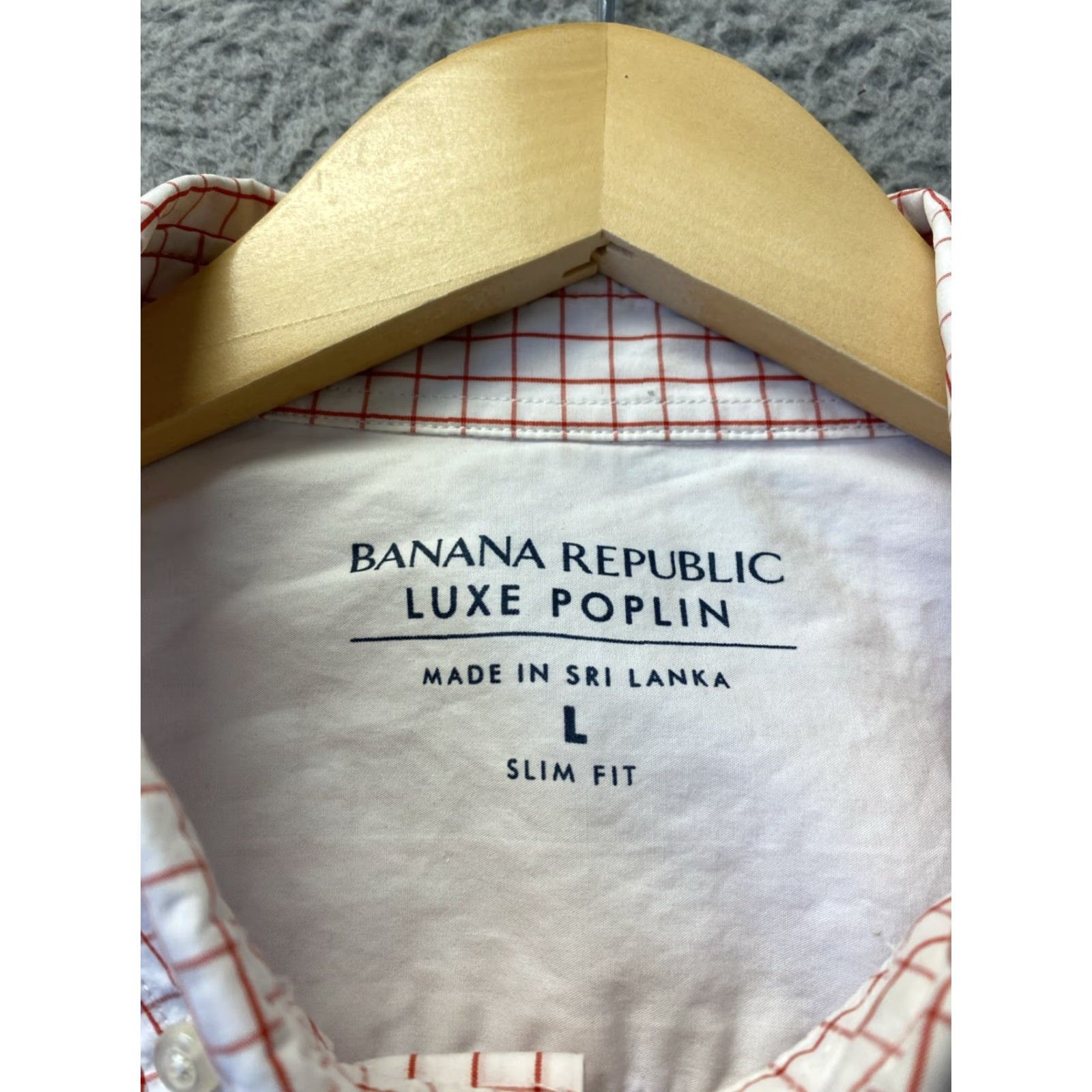 Banana Republic BANANA REPUBLIC Slim Fit Long Sleeve Button-Up Shirt Large Red Check Mens Size US L / EU 52-54 / 3 - 3 Thumbnail