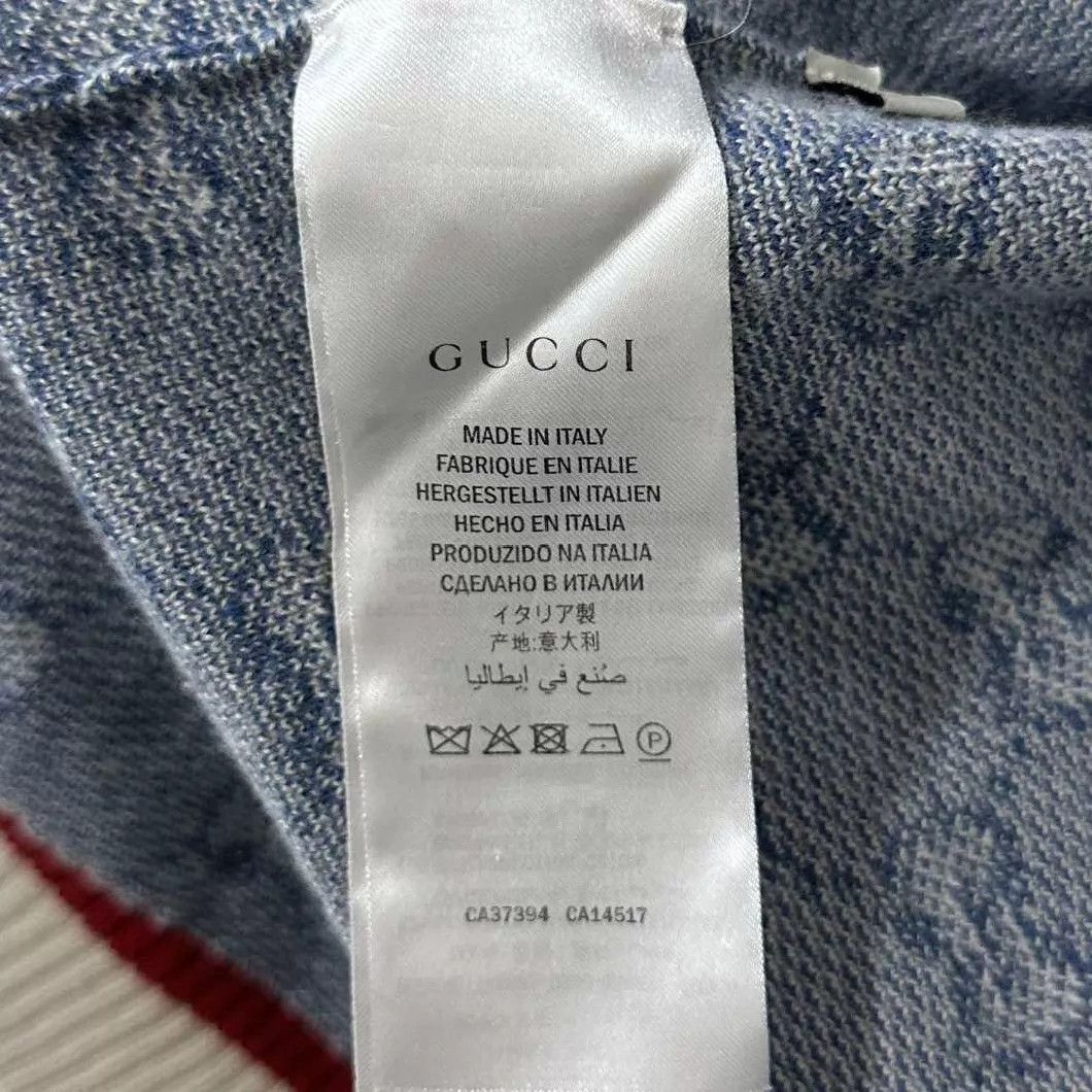 Gucci GUCCI blue all over logo gold button cardigan S Size S / US 4 / IT 40 - 4 Thumbnail