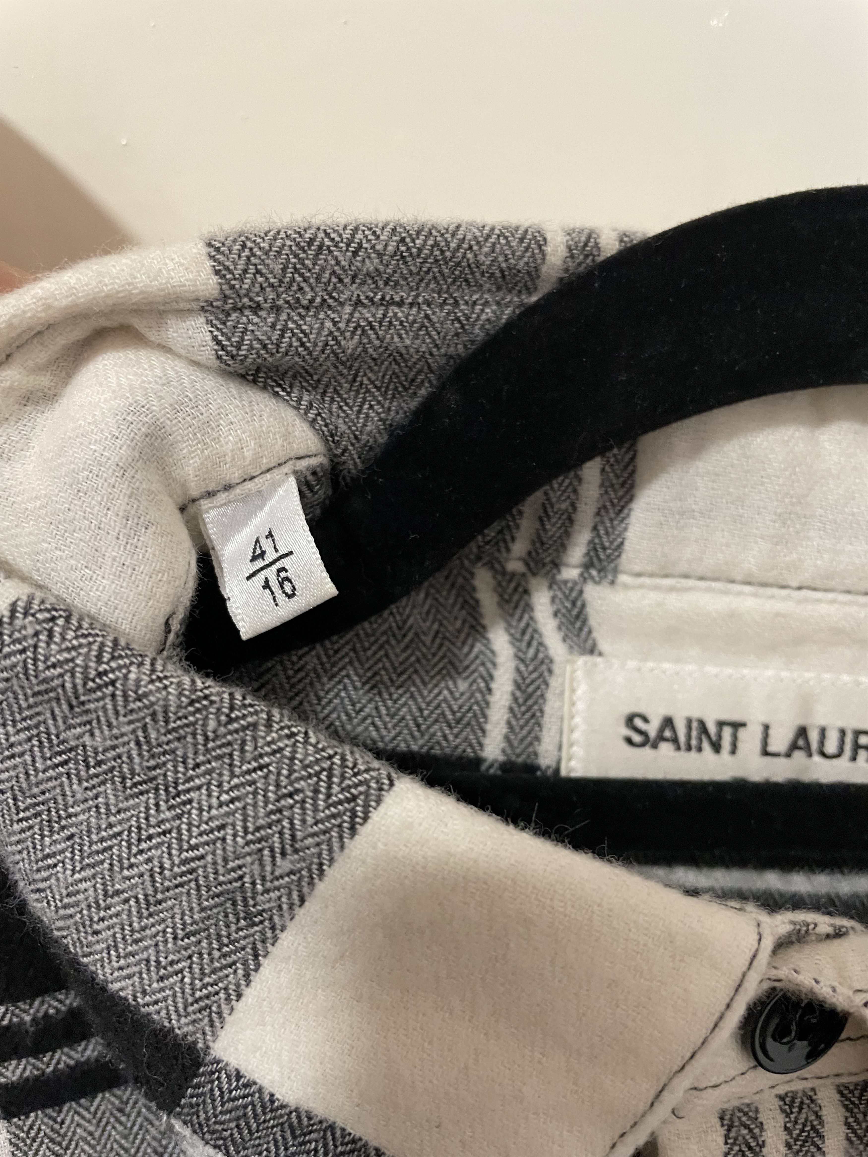 Saint Laurent Paris Plaid Checkered Shirt size 41/16 Size US L / EU 52-54 / 3 - 3 Thumbnail