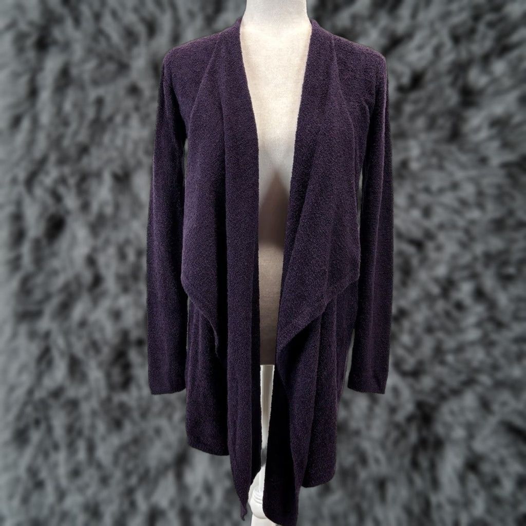 Vintage Barefoot Dreams Cárdigan Bamboo Chic Lite Calypso Wrap Long Deep Purple S/M Cardigan Women Draped Open Front Casual Long Sleeve Knit Style Size S / US 4 / IT 40 - 1 Thumbnail