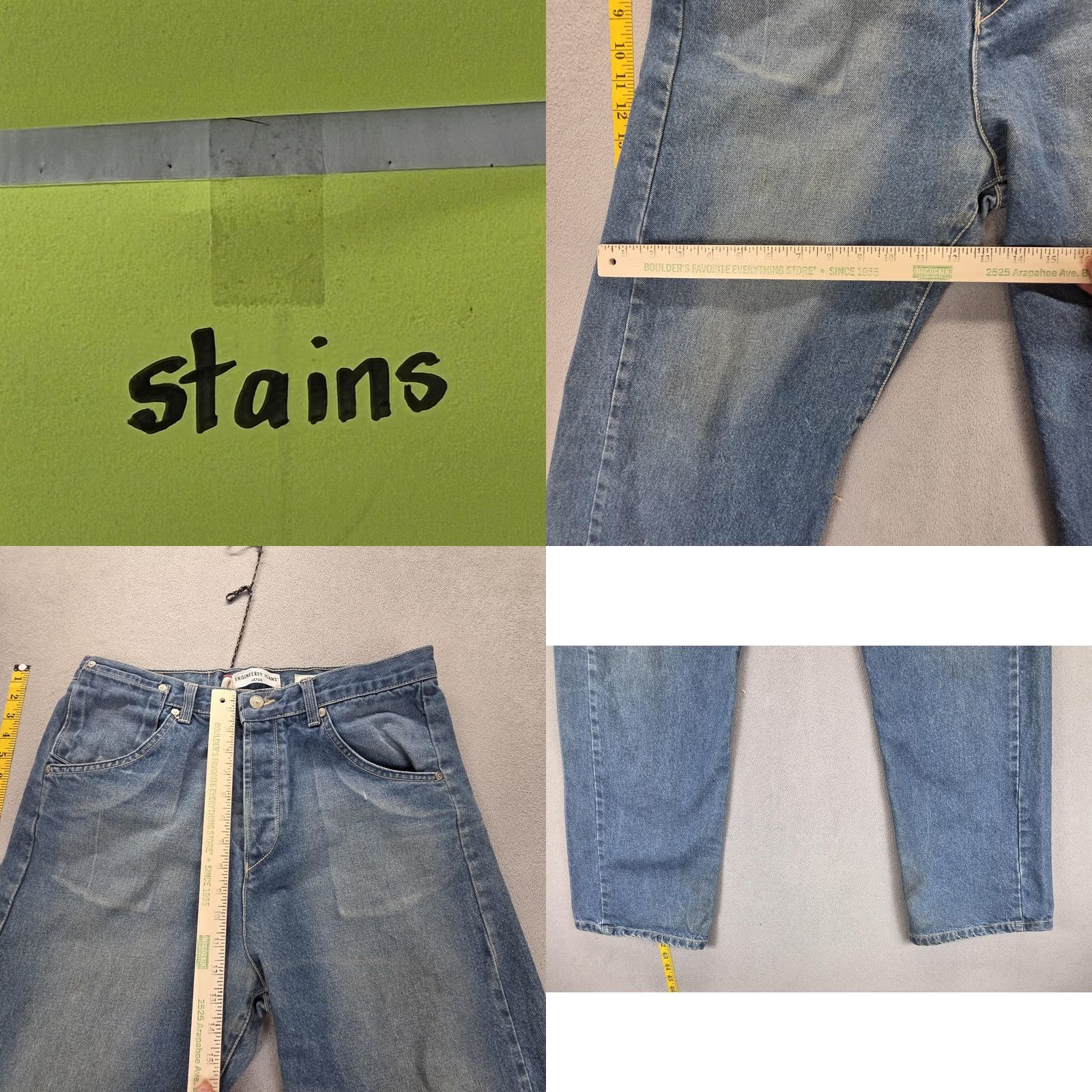 Levi's Levis Jeans Mens Blue 33x30 Engineered VTG Twisted Flap Pocket Distressed Pockets Button Size US 33 - 8 Thumbnail