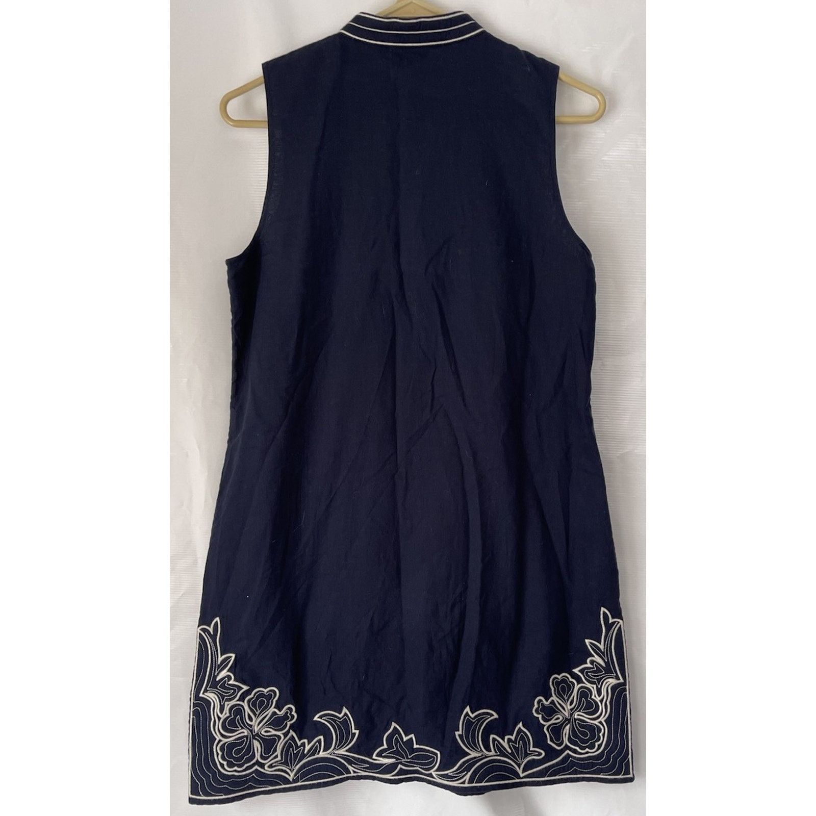 Tory Burch TORY BURCH Embroidered Sleeveless Tunic Mini Dress Blue S Size S / US 4 / IT 40 - 3 Thumbnail