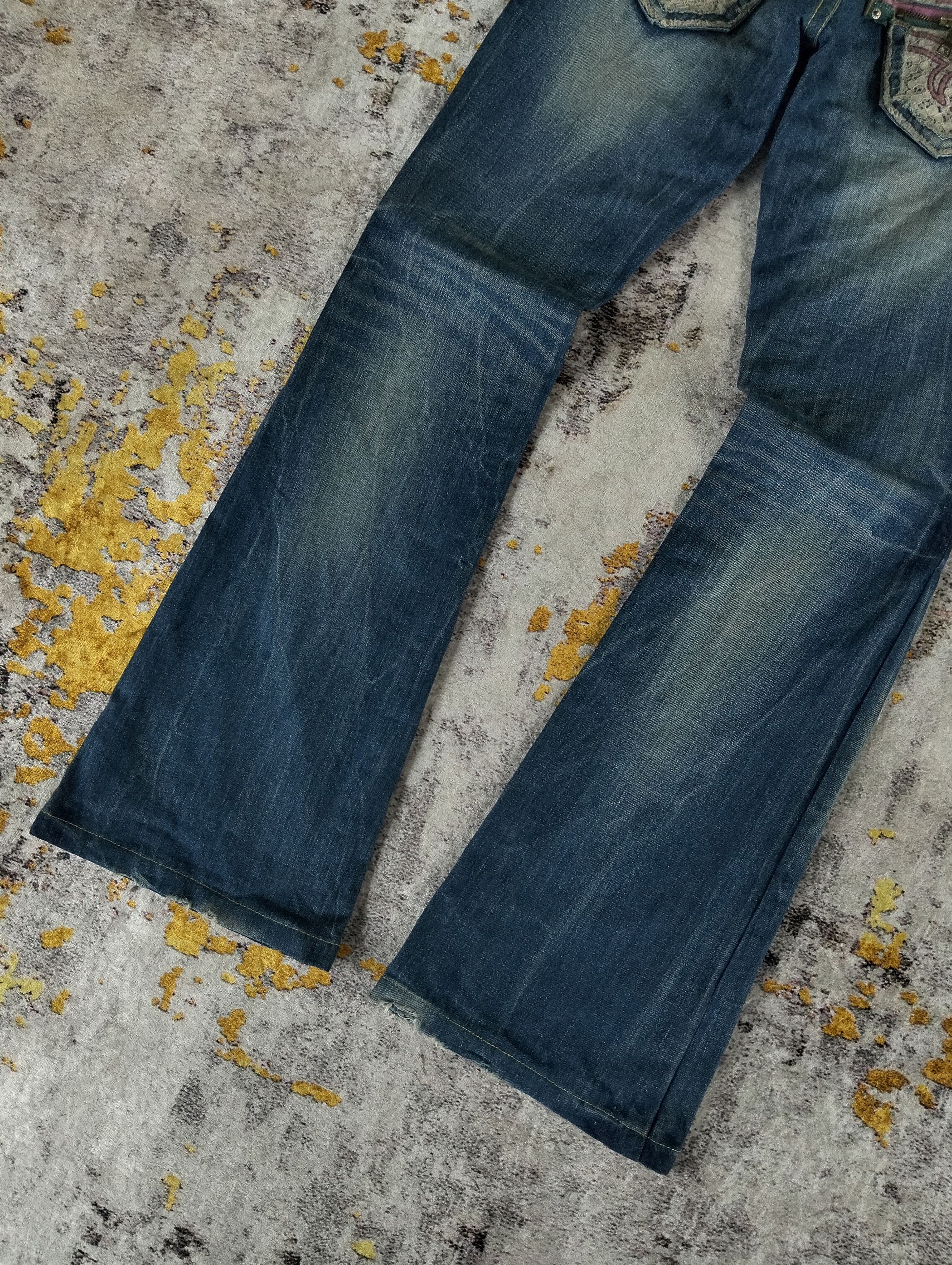Tornado Mart Japanese Red Pepper Flared Bootcut Low Rise Jeans Size 26" / US 2 / IT 38 - 8 Thumbnail