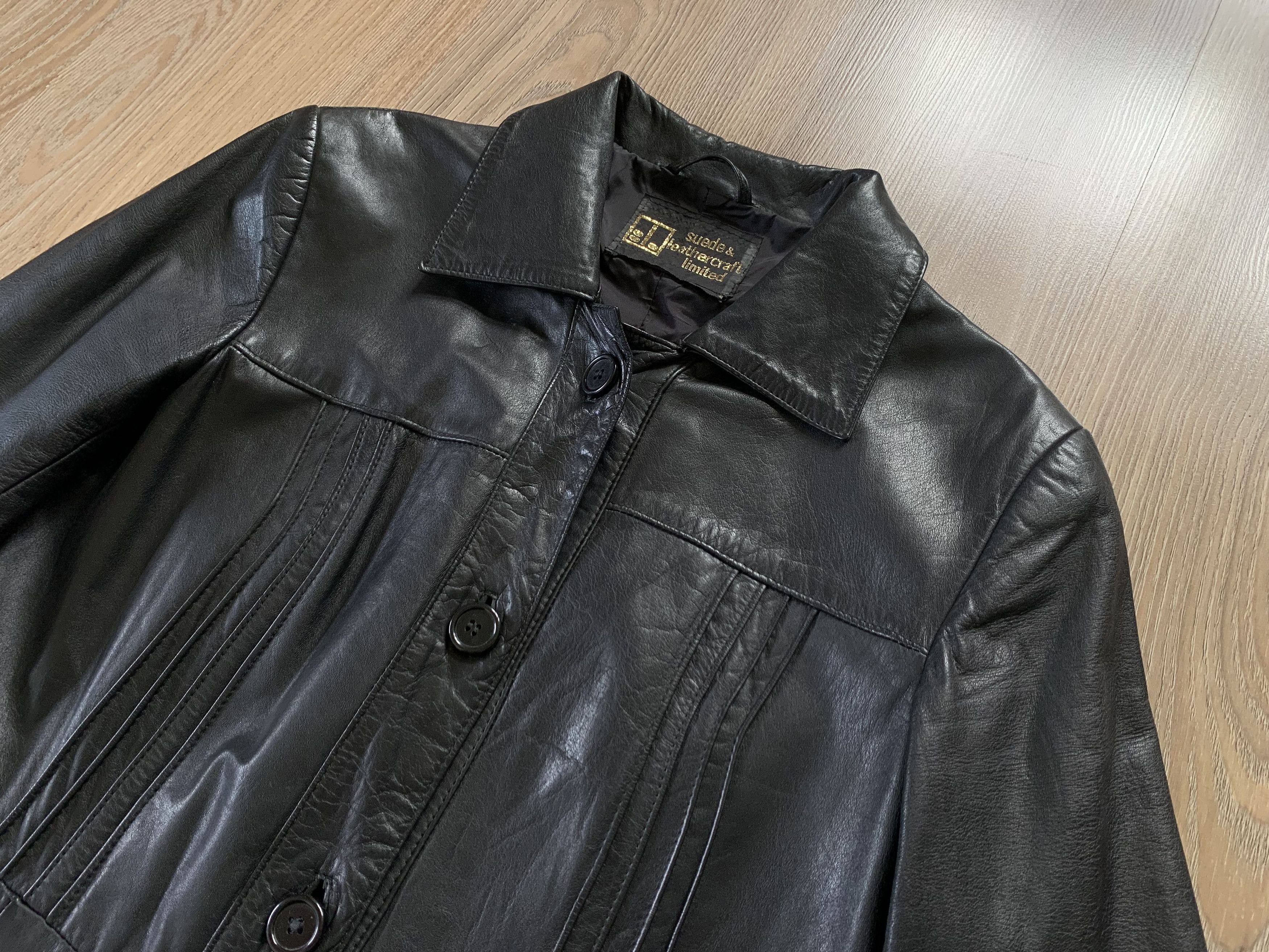 Designer Vintage Womens Black Long Leather Coat Size M / US 6-8 / IT 42-44 - 4 Thumbnail