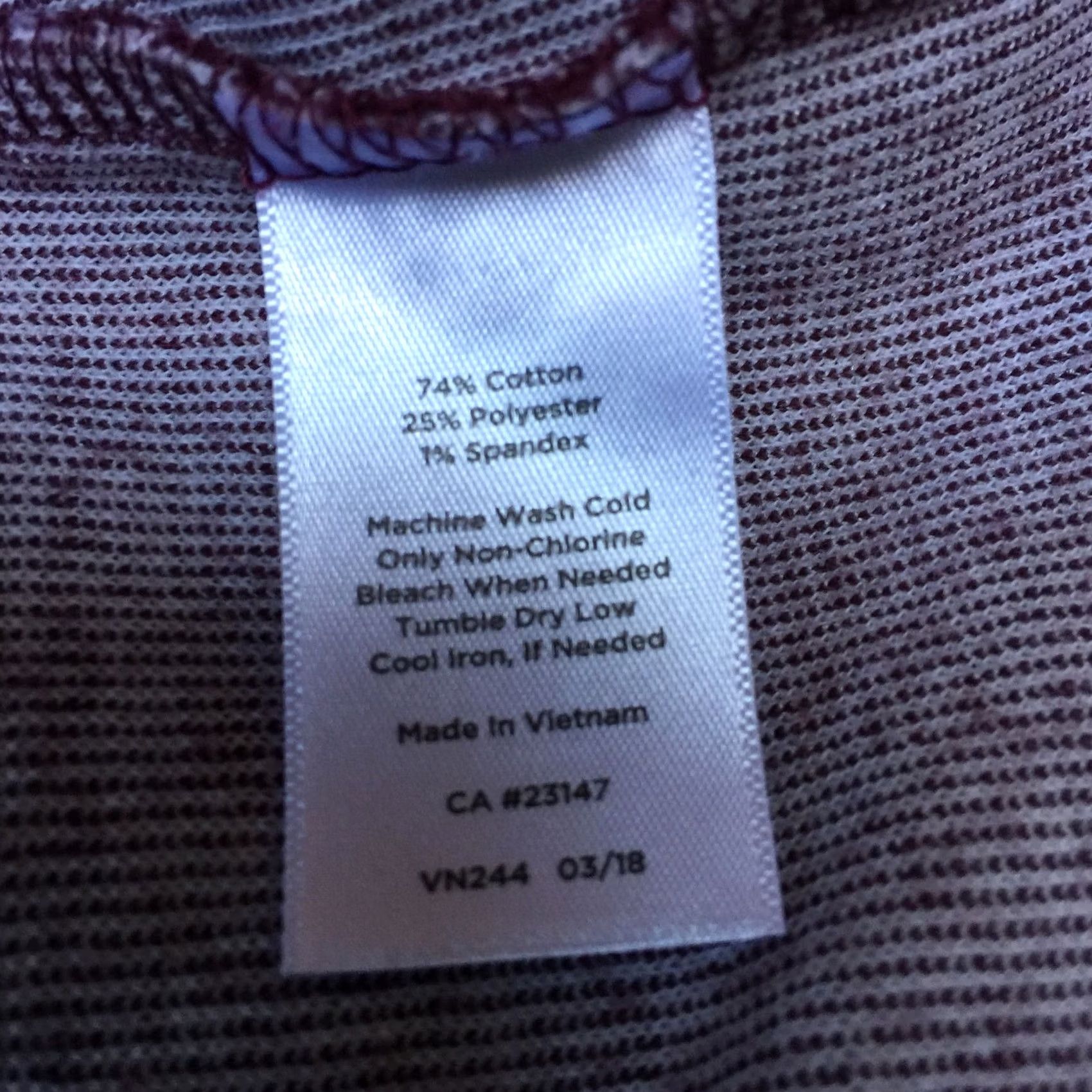 Talbots Talbots Women's Blouse Cross Knit Top 3/4 Sleeve Stretch PM Petite Maroon White Women’s Shirts Womens Size M / US 6-8 / IT 42-44 - 5 Thumbnail