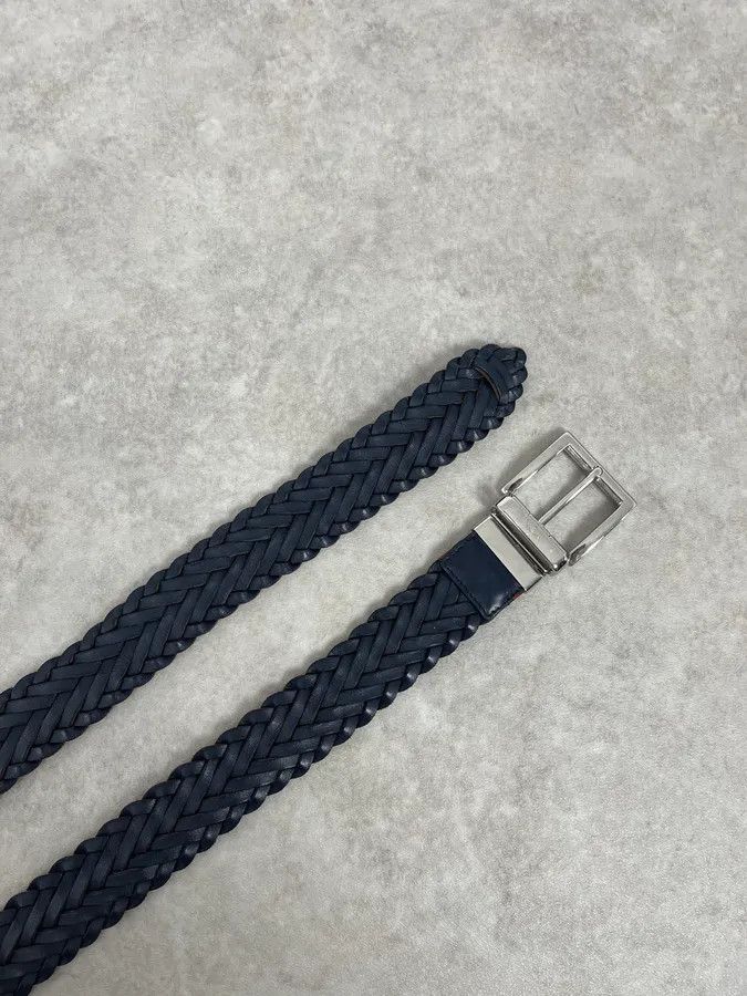 Prada Prada Reversible Navy & Orange Woven Premium Leather Belt Size ONE SIZE - 6 Thumbnail