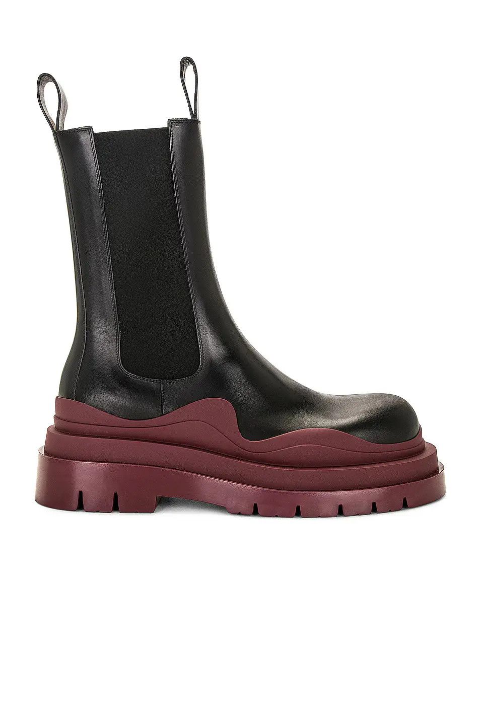 Bottega Veneta o1loc1c0824 630284 Tire Chelsea Boot in Black & Cherry Size US 7.5 / EU 40-41 - 1 Thumbnail