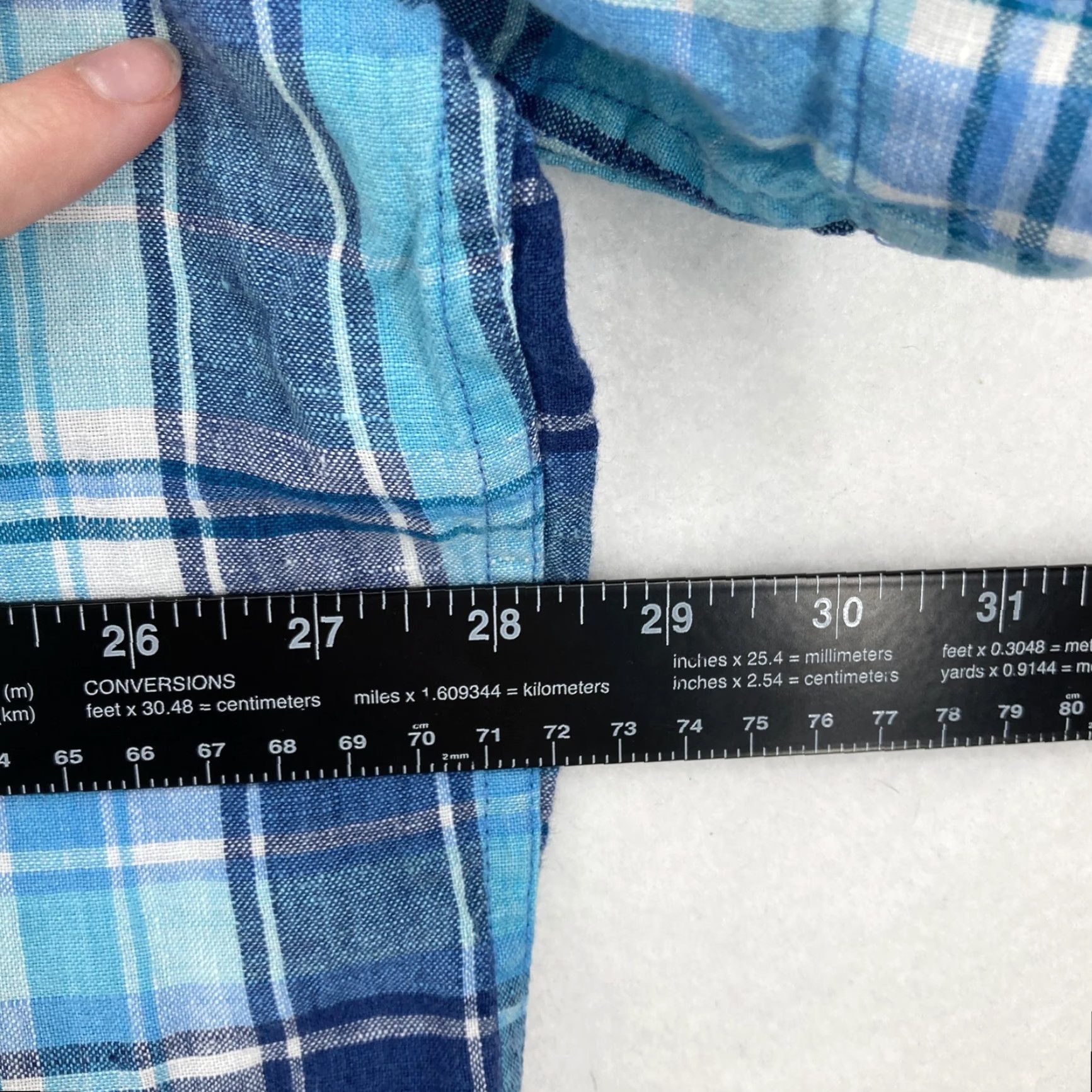 Vintage VINTAGE L.L.Bean Shirt Mens 2XL Blue Plaid Linen Short Sleeve Button-Down Fitted Preppy Size US XXL / EU 58 / 5 - 7 Thumbnail