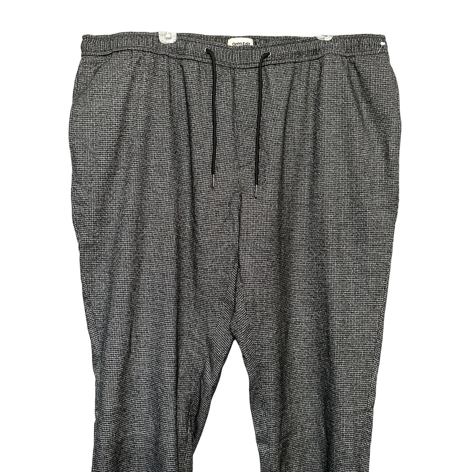 Other Open Edit Houndstooth Crop Pants Black Gray Men's 2XL NWT Size US 42 / EU 58 - 3 Thumbnail