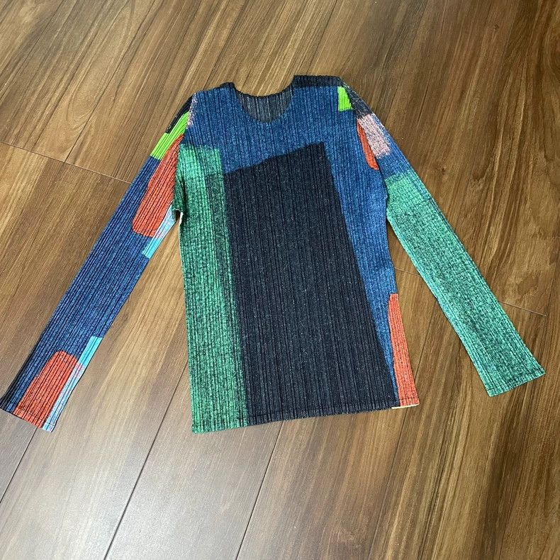 Issey Miyake Issey Miyake size:3 Multicolored pleated long-sleeved shir Size XS / US 0-2 / IT 36-38 - 2 Thumbnail