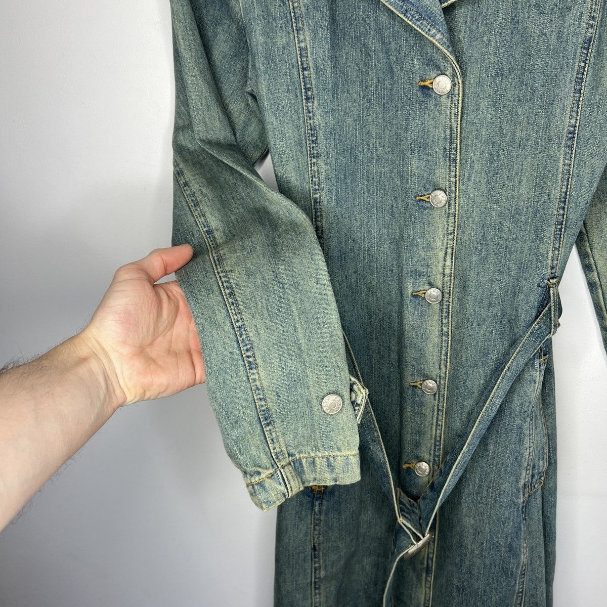 Japanese Brand × Vintage Reconstructed Denim Coat 2000s Grunge Darkfashion y2k opium Size S / US 4 / IT 40 - 7 Thumbnail
