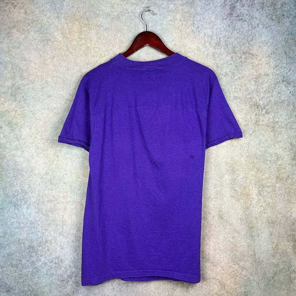 Vintage Vintage 80s Work Out T Shirt Sz M Purple Retro USA Made Size US M / EU 48-50 / 2 - 3 Thumbnail