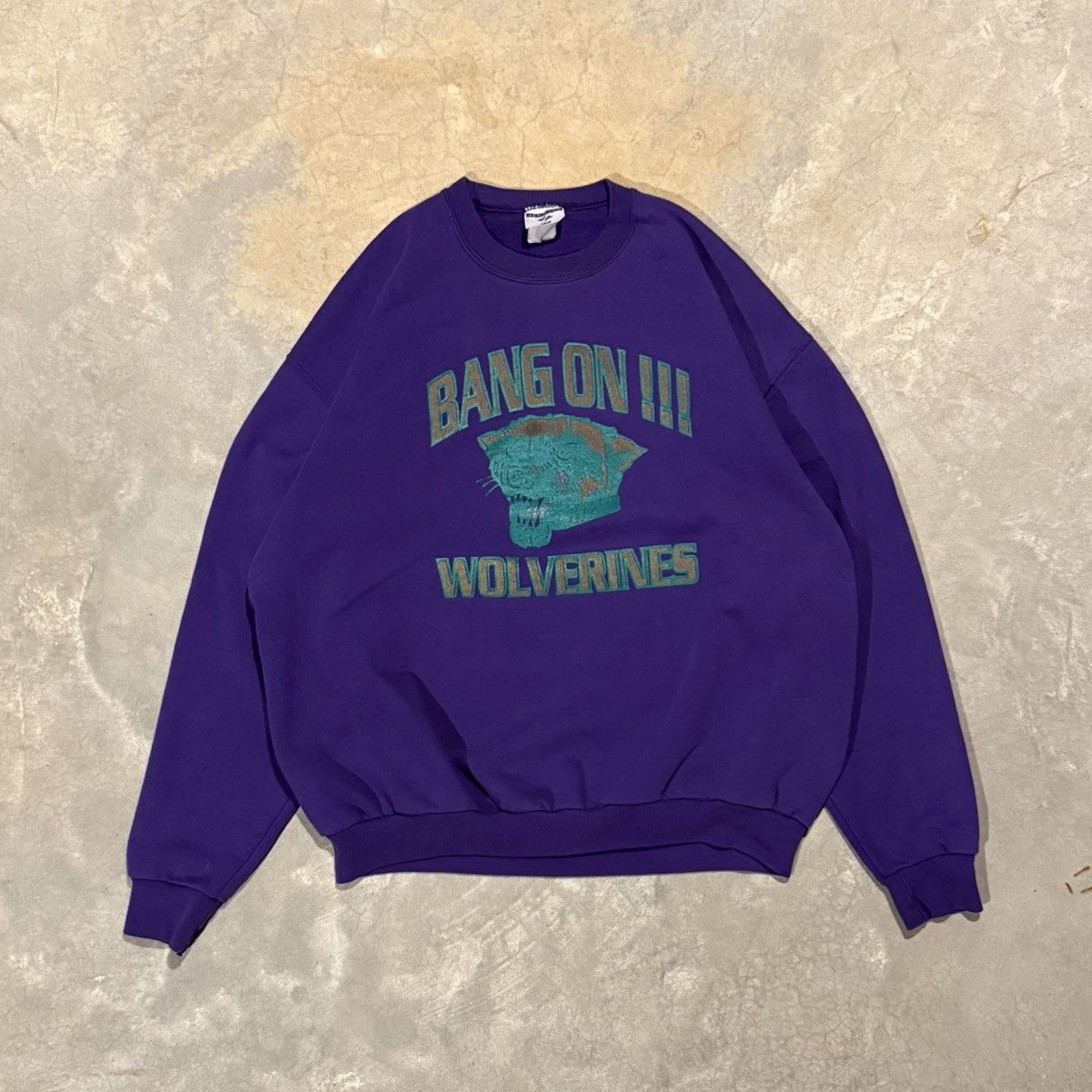 Vintage 1990s Bang On Wolverines Faded College Crewneck ERD Grunge Size US XL / EU 56 / 4 - 1 Thumbnail