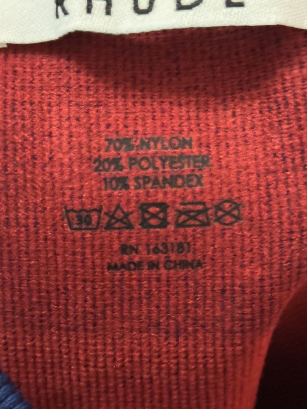 Rhude Rhude Womens Medium Blue Biker shorts, Red Graphic Logo Size 34" / US 12 / IT 48 - 7 Thumbnail