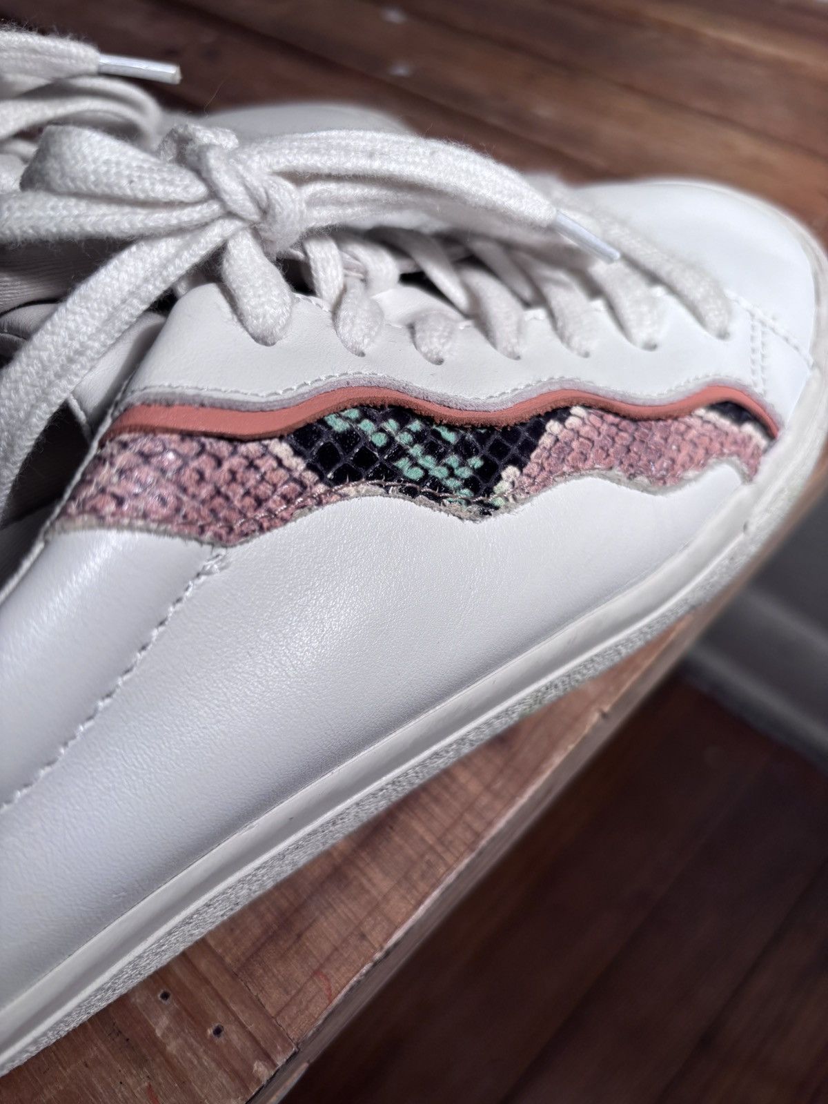 Madewell Madwell Sidewalk Leather Snakeskin Low Top Sneakers Size US 8.5 / IT 38.5 - 8 Thumbnail