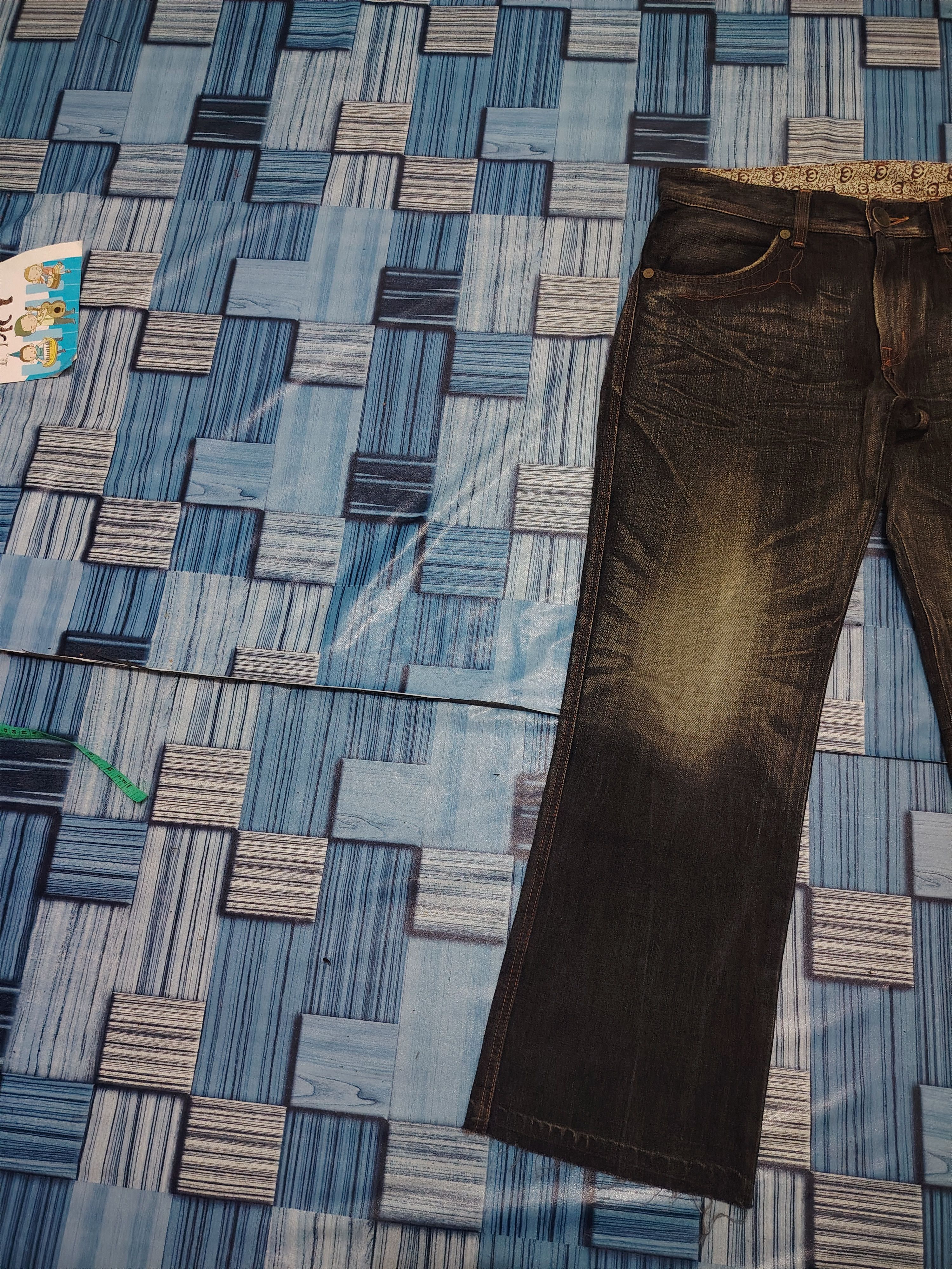 Edwin Japanese Edwin 503 Blue Trip Orange Stitch Flared Jeans Size US 35 - 4 Thumbnail