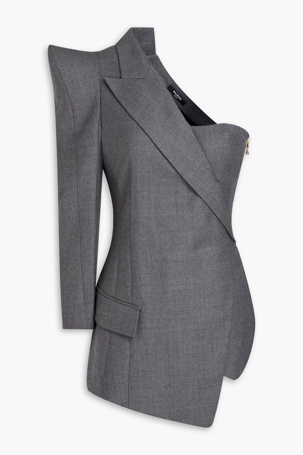 Balmain o1y0625 One-Shoulder Top in Gray Size S / US 4 / IT 40 - 1 Thumbnail