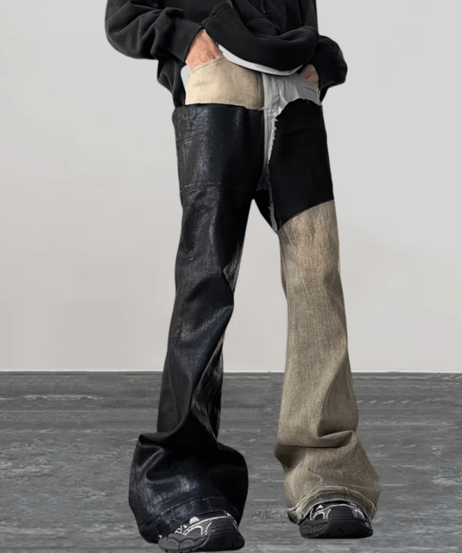 Japanese Brand Patchwork Old Baggy Flare Jeans Size US 30 / EU 46 - 3 Thumbnail