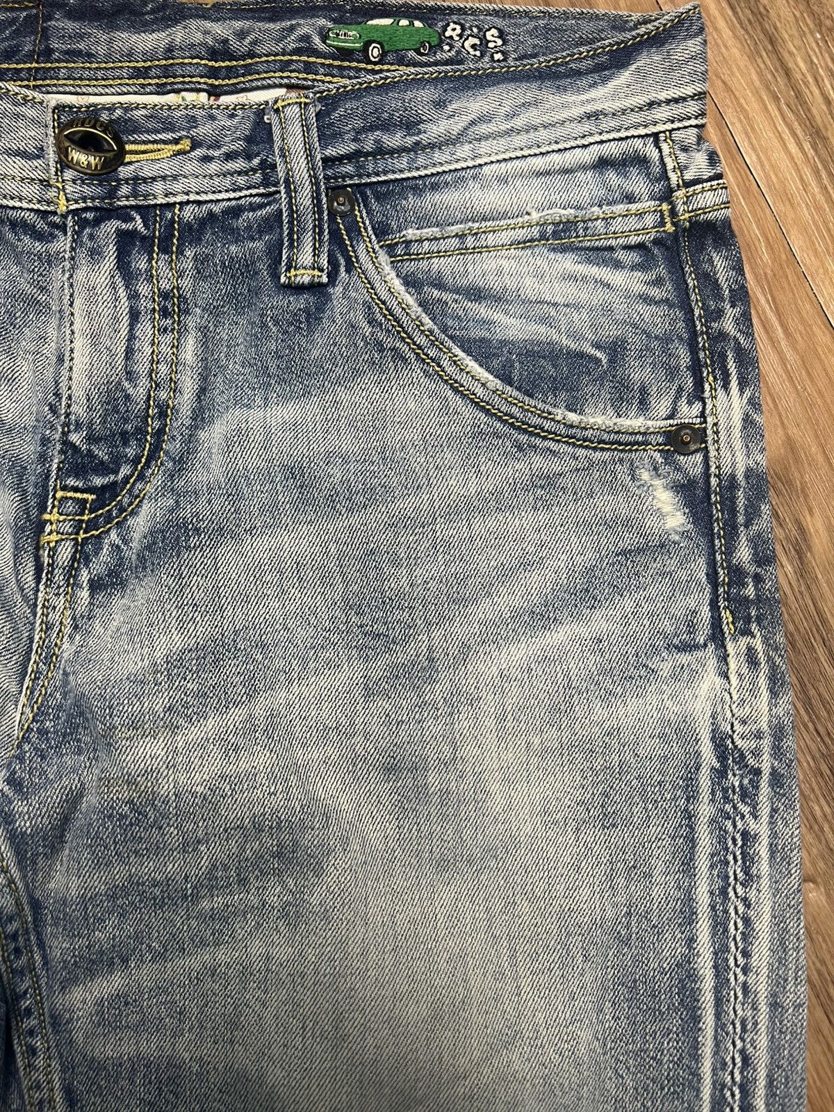 Japanese Brand Rodeo Crowns Japan Premium Distressed Denim Jeans (43) Size US 30 / EU 46 - 4 Thumbnail