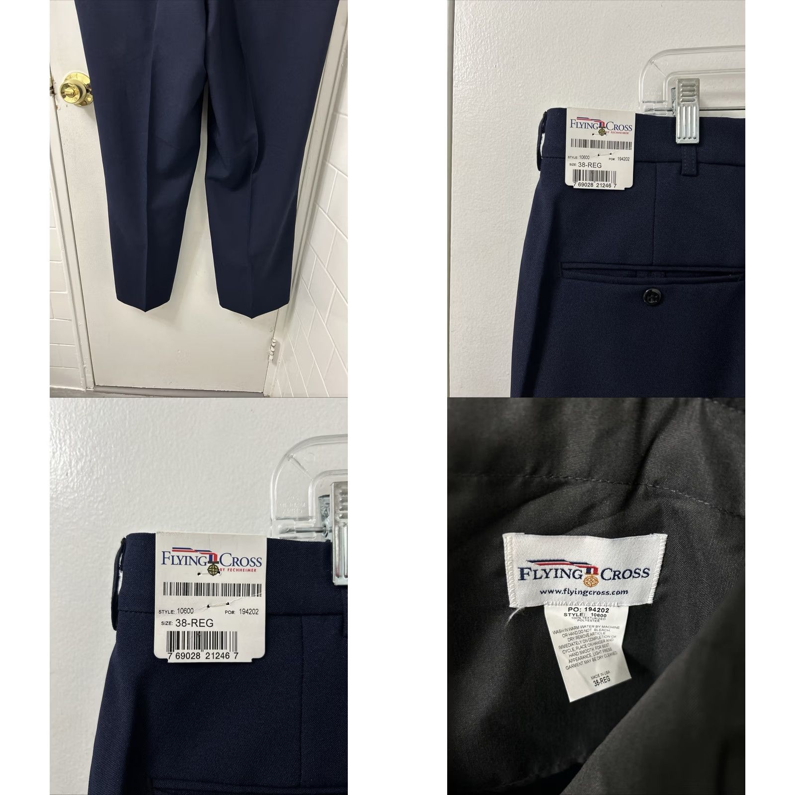 Vintage VINTAGE Flying Cross Pants Mens 38x29 Navy Blue Pleated Polyester Trousers Made In USA Mens Pants Navy Blue USPS Postal 40s 50s MPN 10600 Size US 38 / EU 54 - 8 Thumbnail