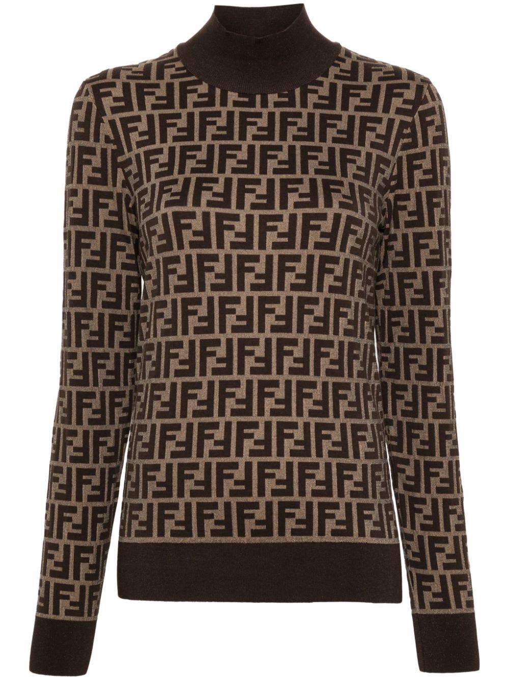 Fendi FF COTTON HIGH-NECK SWEATER Size S / US 4 / IT 40 - 1 Thumbnail
