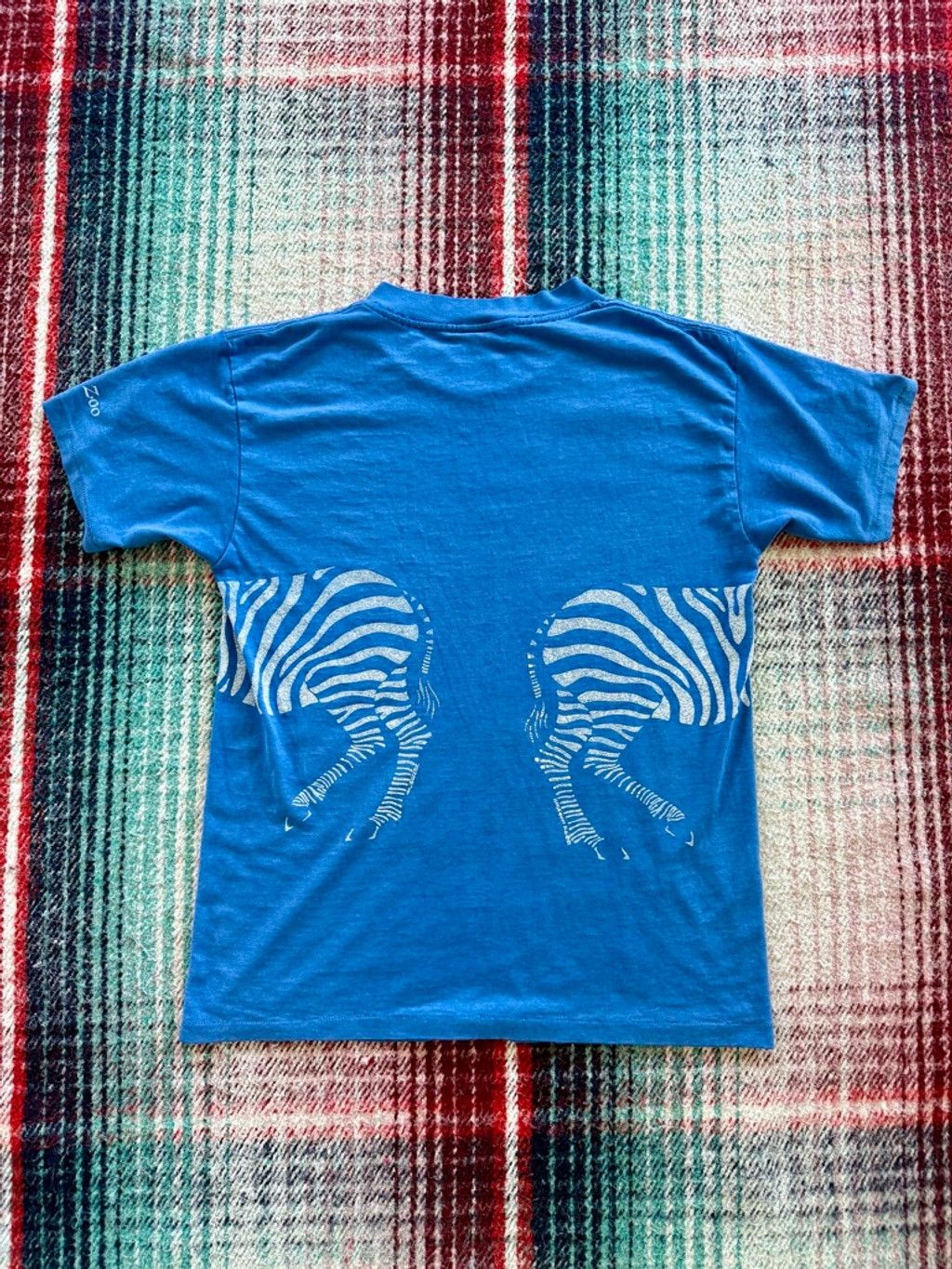 Vintage 80s Dallas Texas Zoo Blue Zebra Tee M Size US M / EU 48-50 / 2 - 4 Thumbnail