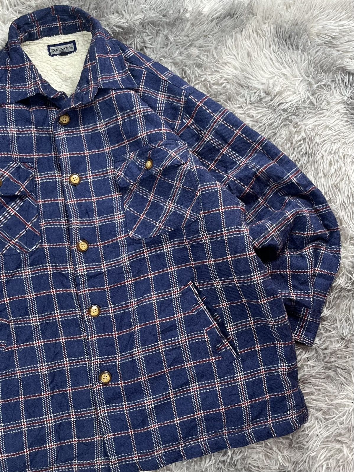Robinson Les Bains Vintage Robinson Shadow Plaid Button Up Jacket Size US L / EU 52-54 / 3 - 3 Thumbnail