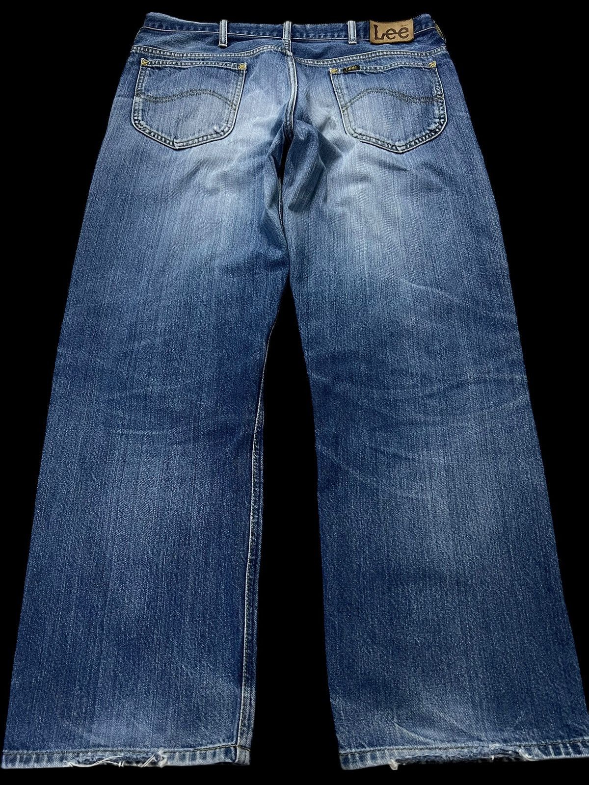 Lee 🌈80s Lee Riders Baggy Distress Zipper Jean Size US 35 - 2 Thumbnail
