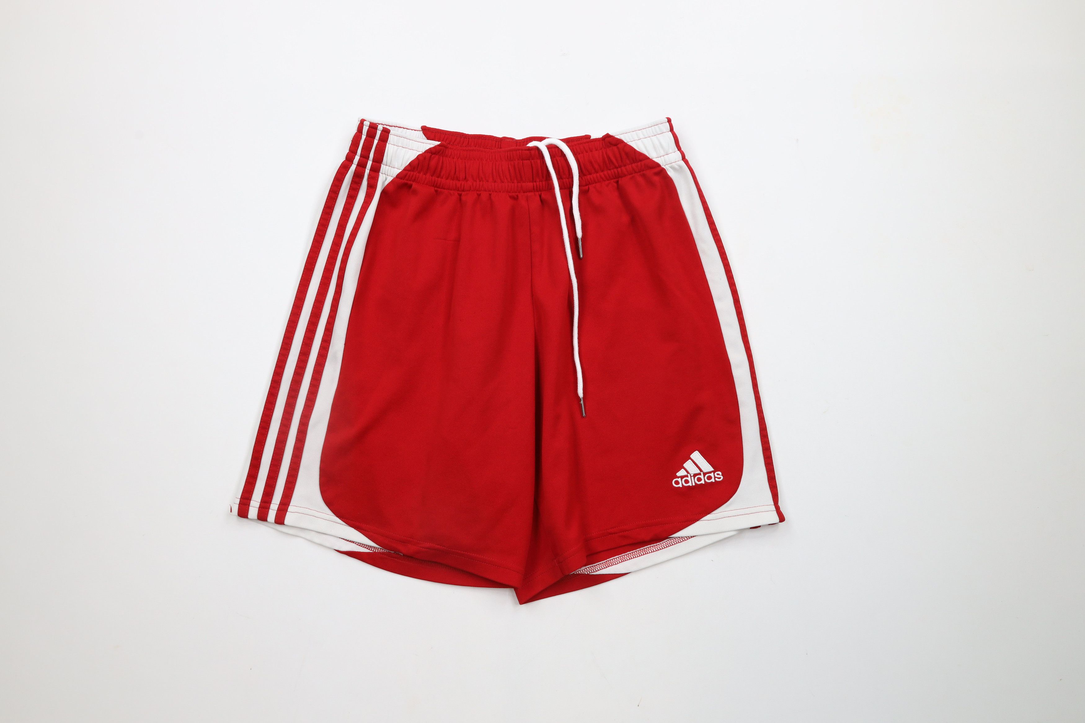 Red and white striped running shorts clearance