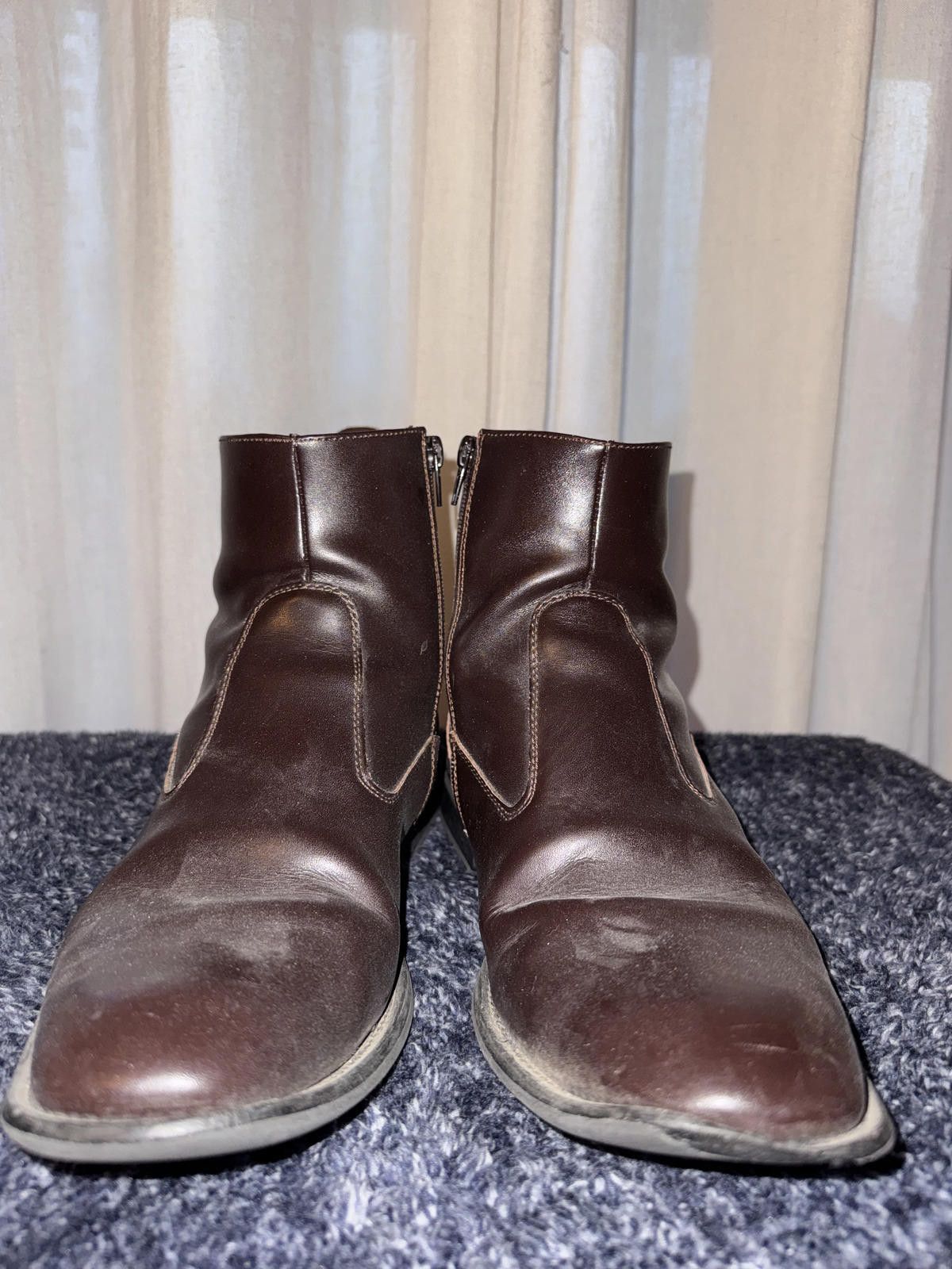 Giorgio Brutini Giorgio Brutini Brown Leather Ankle Boots with Side Zipper Size US 10.5 / EU 43-44 - 1 Thumbnail