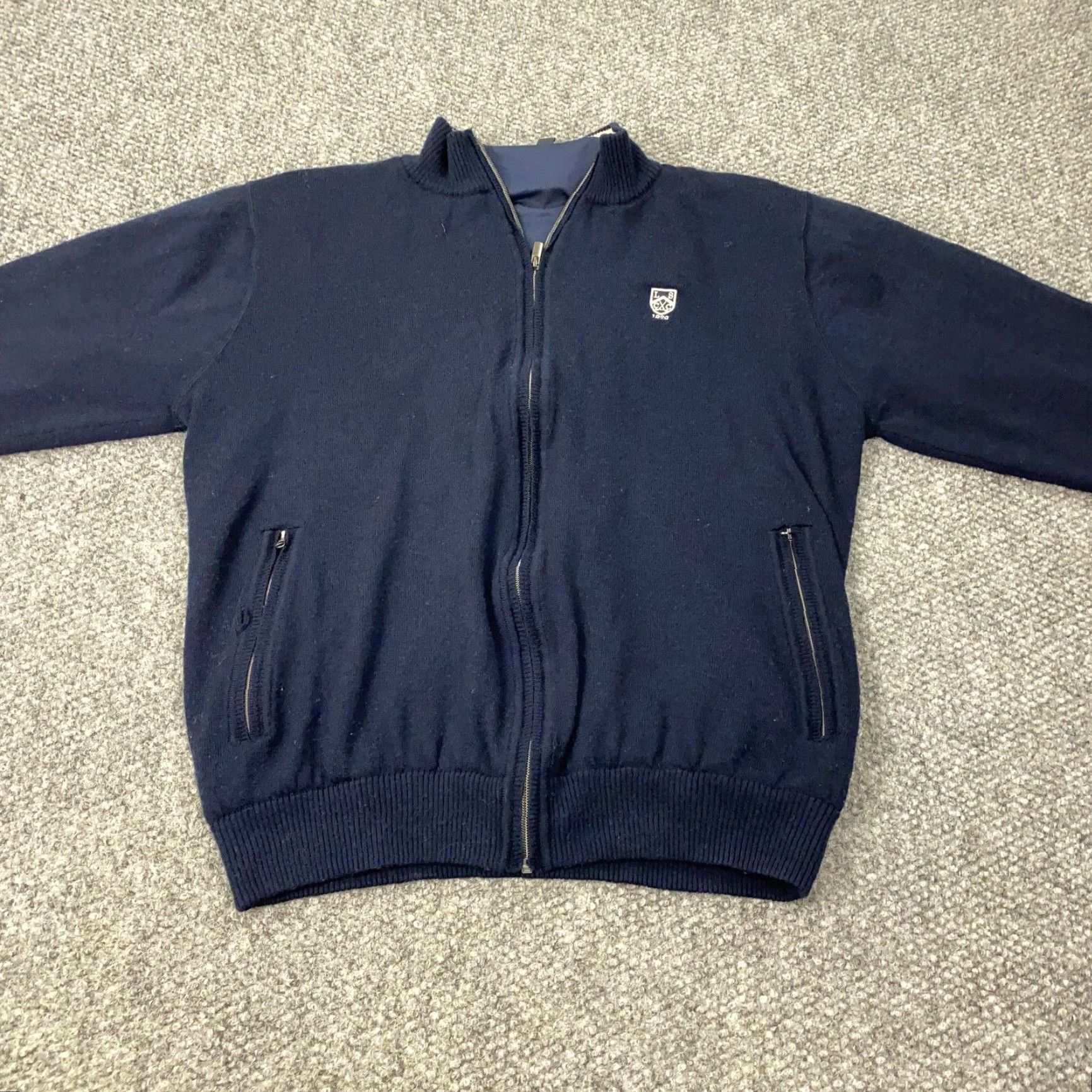 Footjoy FootJoy Jacket Men XL Blue Knit Wool Full Zip Mock Neck Lined Wool Embroidered Windbreaker Short Coat Size US XL / EU 56 / 4 - 2 Thumbnail
