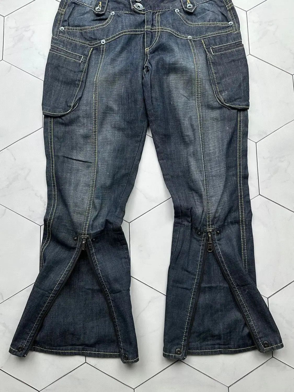 Japanese Brand Vintage Zipped Cropped Jeans (B496)E2 Size 27" / US 4 / IT 40 - 3 Thumbnail