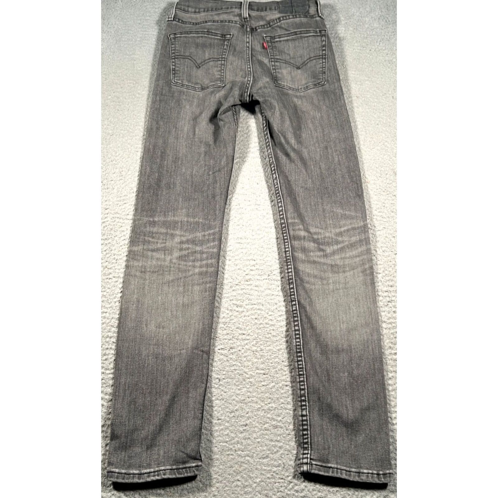 Levi's Levi's 510 Skinny Jeans Mens 26x29 Gray Stone Wash Denim Distressed Pockets Zip Button Casual Skater Size US 26 / EU 42 - 2 Thumbnail