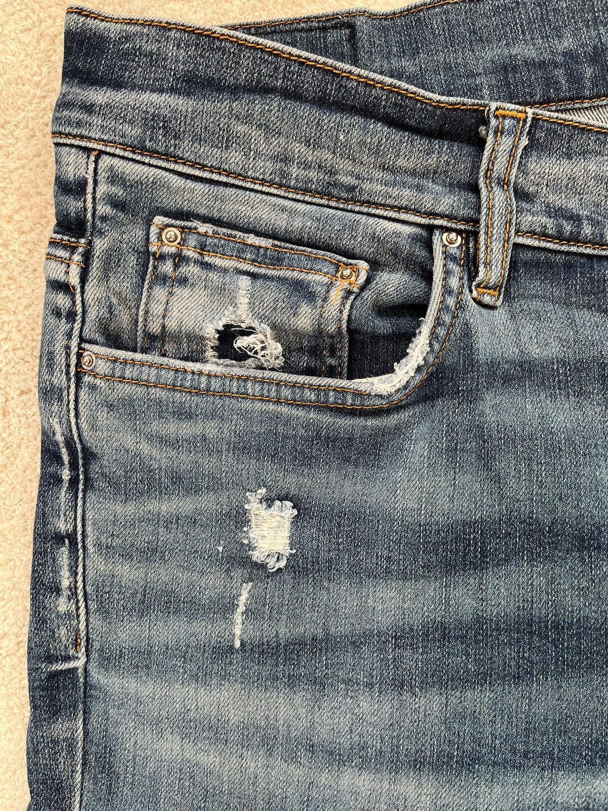 Amiri 💠Amiri💠 BLUE INDIGO STACK JEANS Size US 33 - 14 Thumbnail