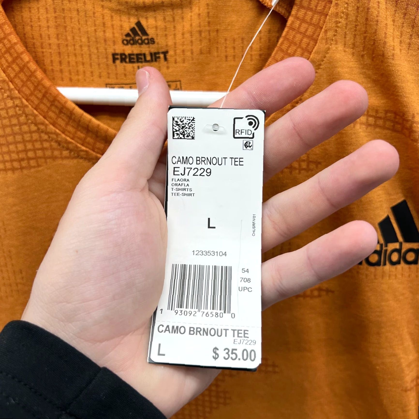 Adidas Adidas Shirt Mens Large Orange Camouflage Burnout Jersey Freelift Originals Climalite Shirt Mens Large Orange Camouflage Burnout Jersey Size US L / EU 52-54 / 3 - 5 Thumbnail