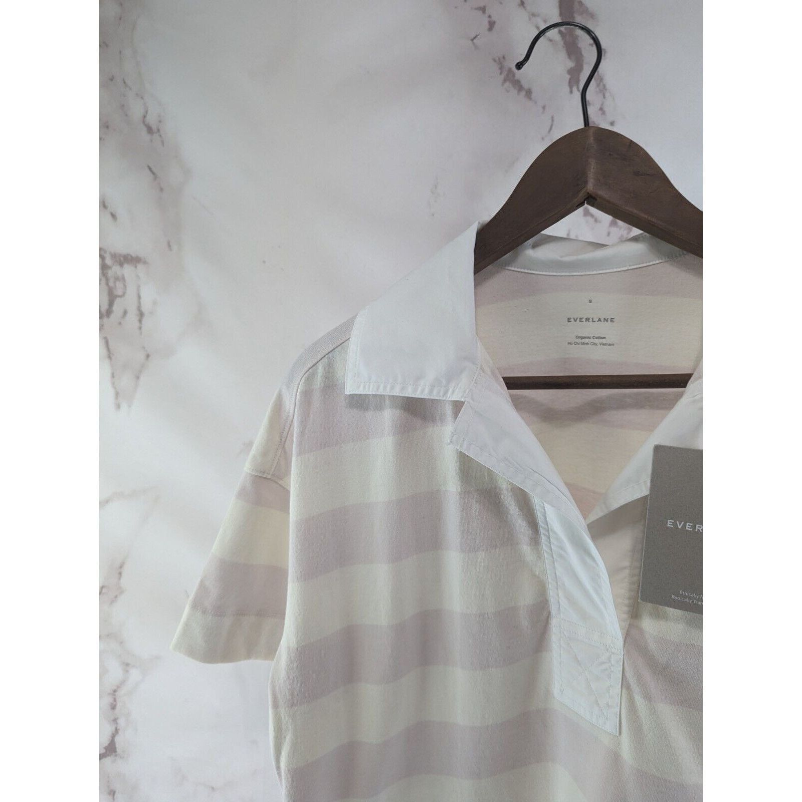 Everlane Everlane Shirt Women Small Retro Jersey Polo Striped Organic Size S / US 4 / IT 40 - 2 Thumbnail