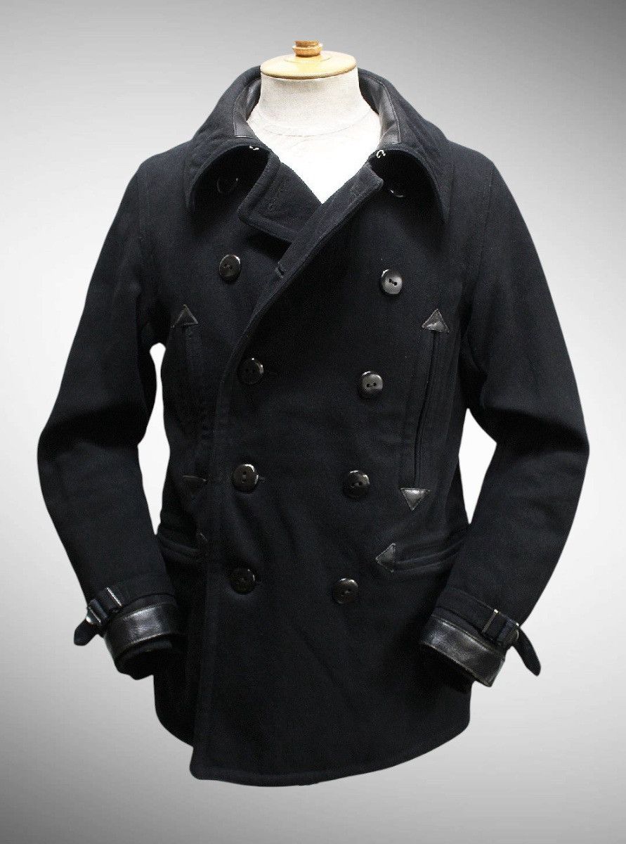 Nigel Cabourn 🔥VINTAGE NIGEL CABOURN LEATHER DETAILING MILITARY PEA COAT Size US M / EU 48-50 / 2 - 1 Thumbnail