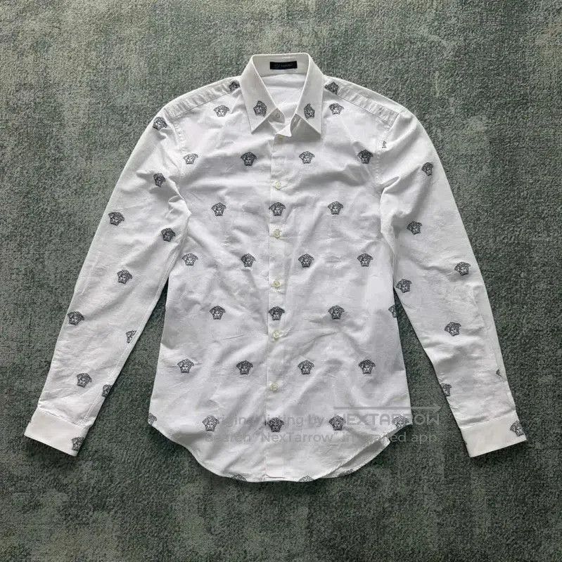 Versace Versace White Long Sleeve Embroidered Shirt . Size US S / EU 44-46 / 1 - 1 Thumbnail