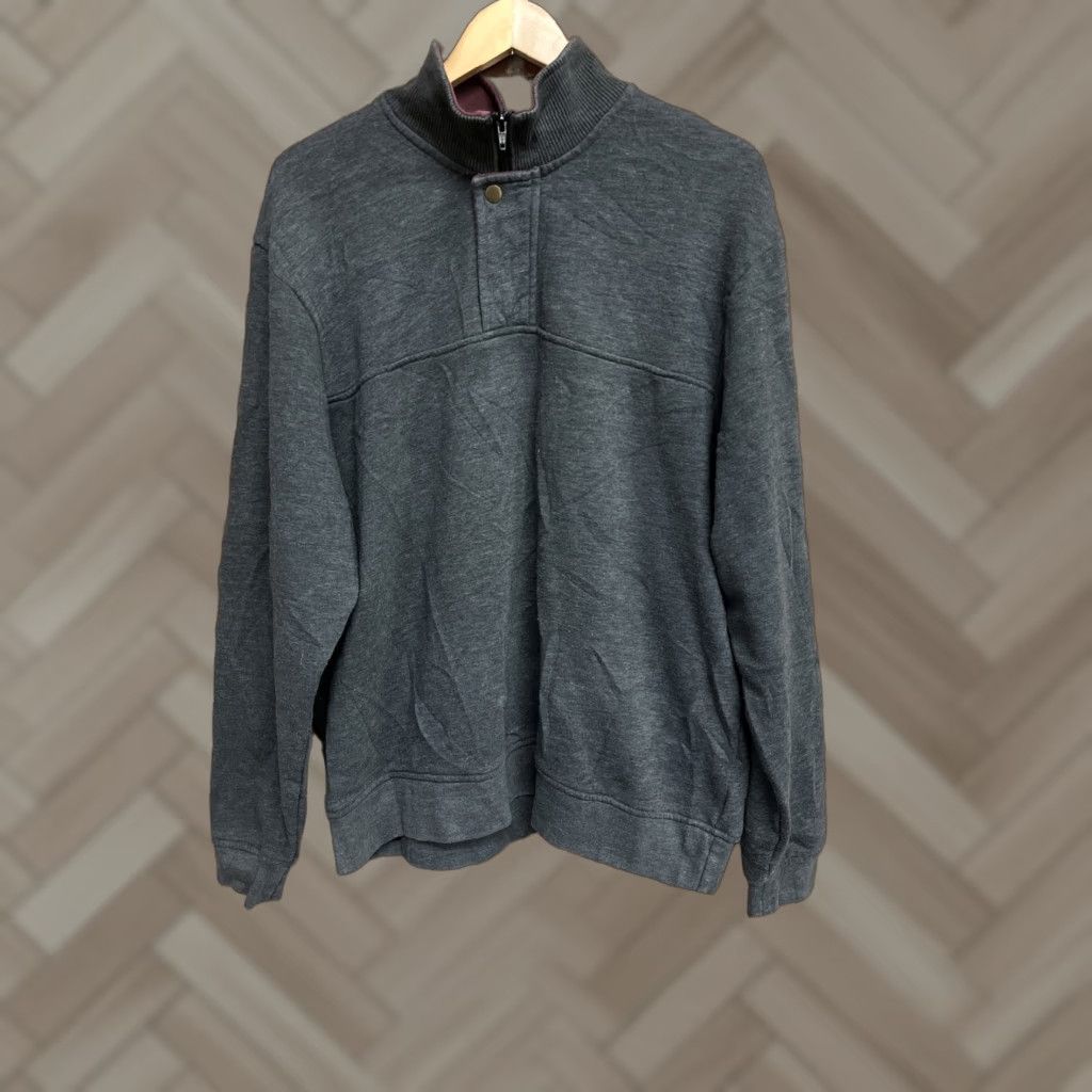 Orvis Orvis Mens Pullover Sweater 1/4 Zip Mock Neck Gray XL Shirt Size US XL / EU 56 / 4 - 1 Thumbnail