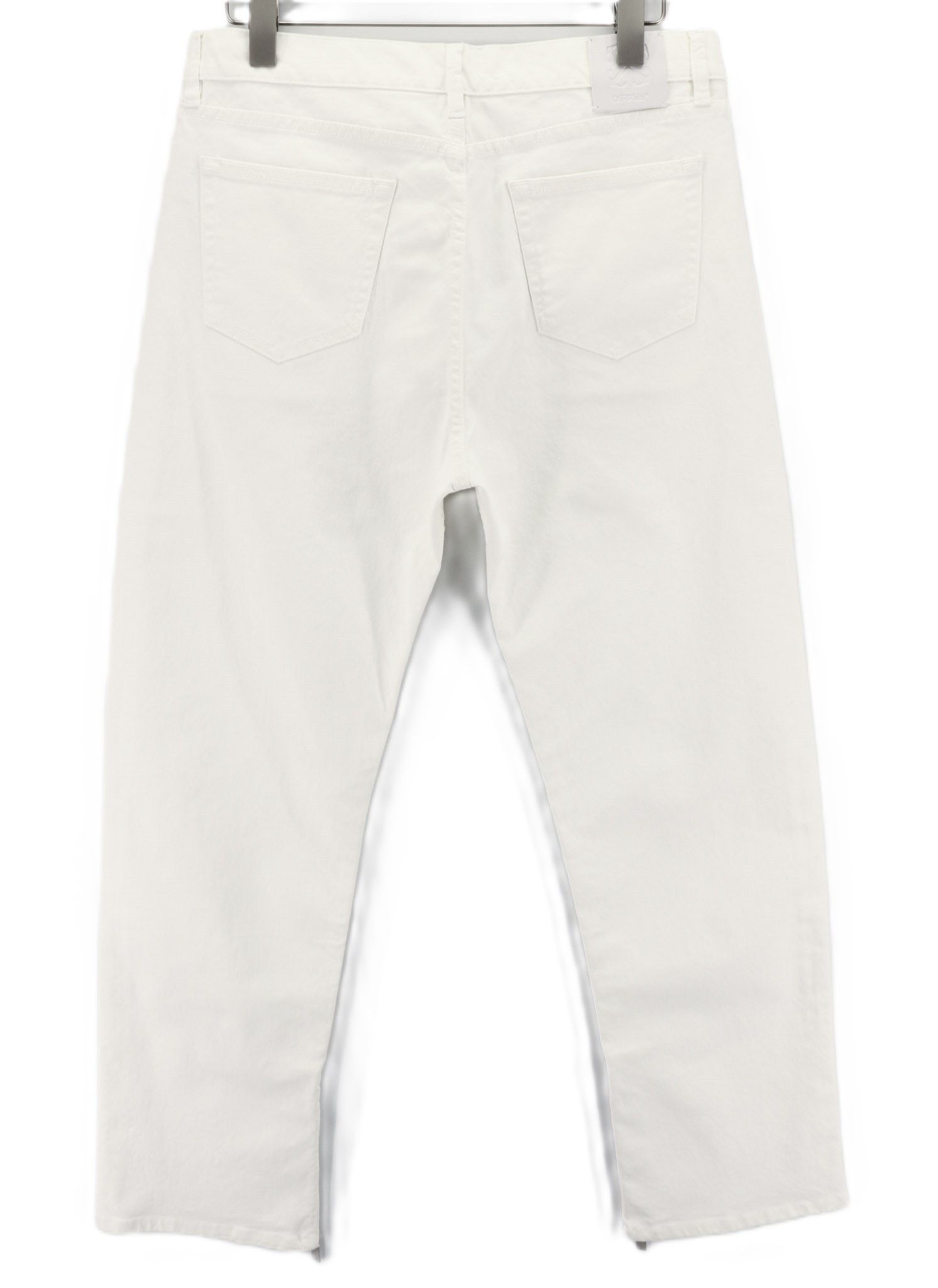 Off-White 90S LOGO W34 Straight Cotton Raw White Button Fly 80239 Size US 34 / EU 50 - 2 Thumbnail