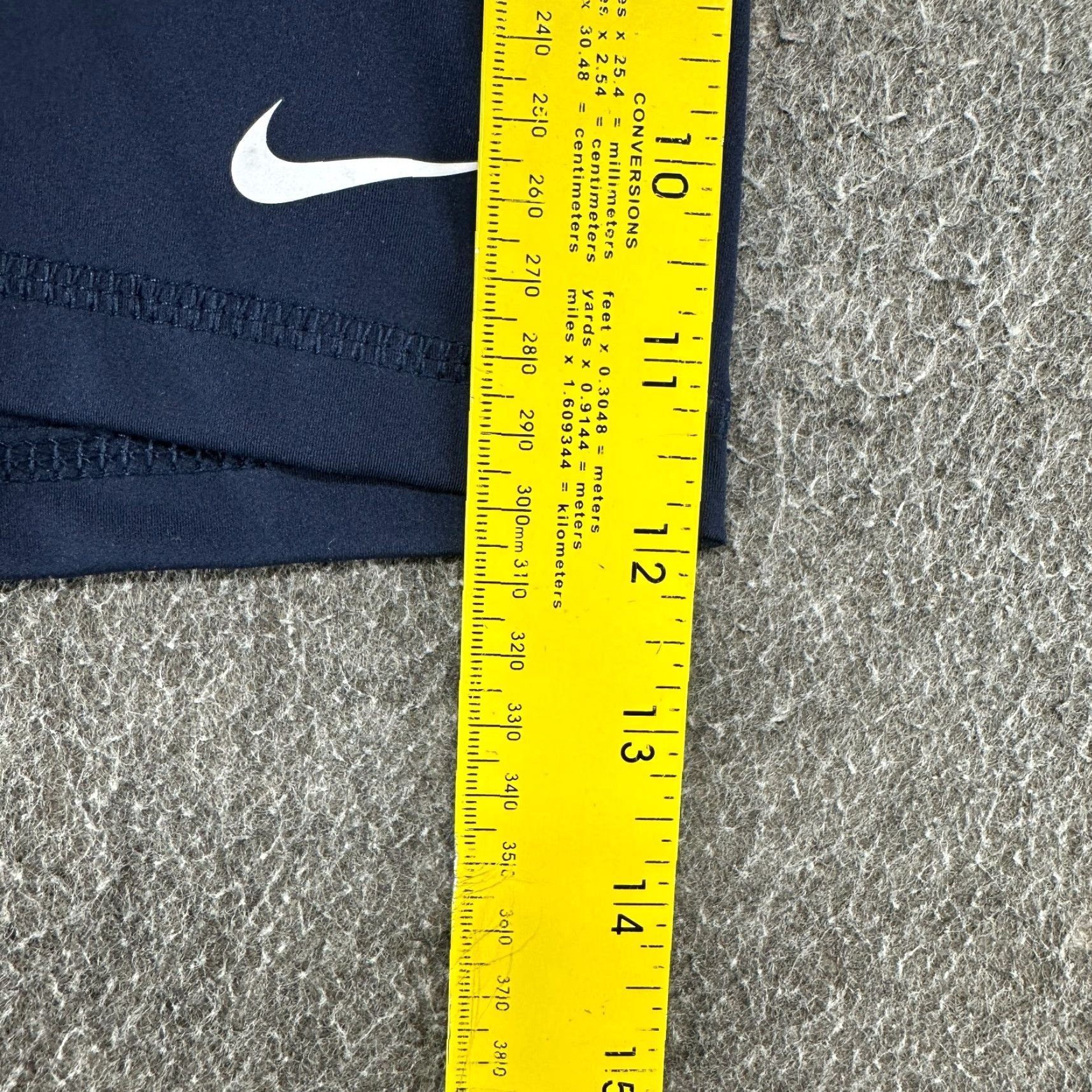 Nike VINTAGE? Wait—no. The item is not marked vintage. So: Nike Shorts Womens L Blue Navy Pro Spellout Compression Solid Logo Dri Fit Logo Size 36" / US 14 / IT 50 - 7 Thumbnail