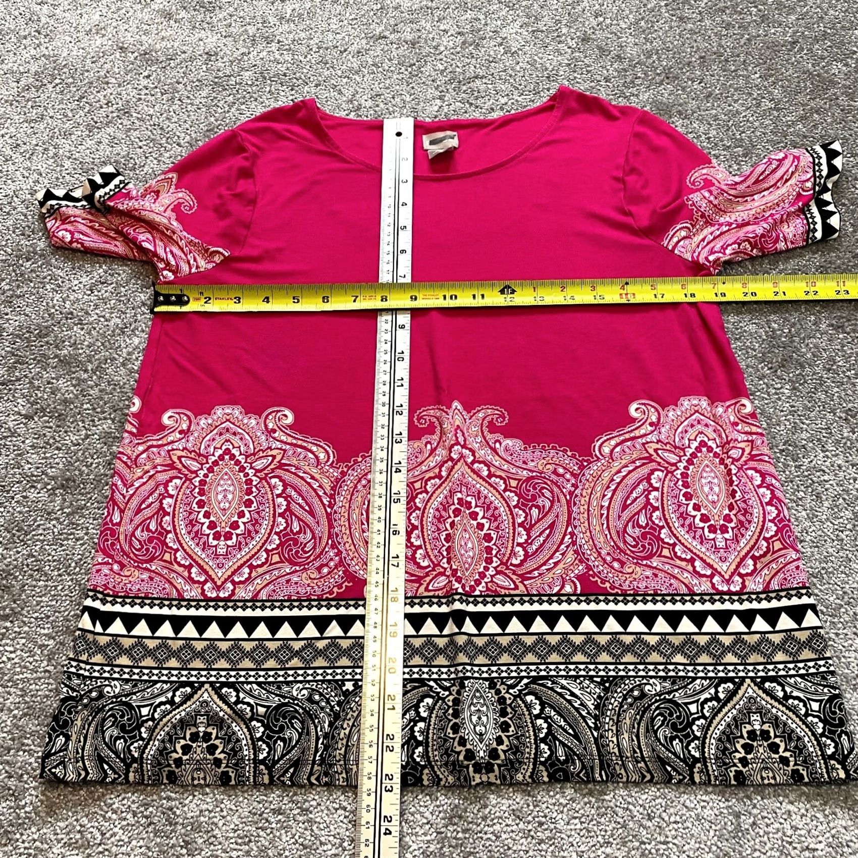 Vintage Chico's Shirt Womens Chico's Size 1 US Size Medium 8 Pink 3/4 Sleeve Rayon Top Shirt Women M Pink 3/4 Sleeve Rayon Top Chico's Size M / US 6-8 / IT 42-44 - 3 Thumbnail