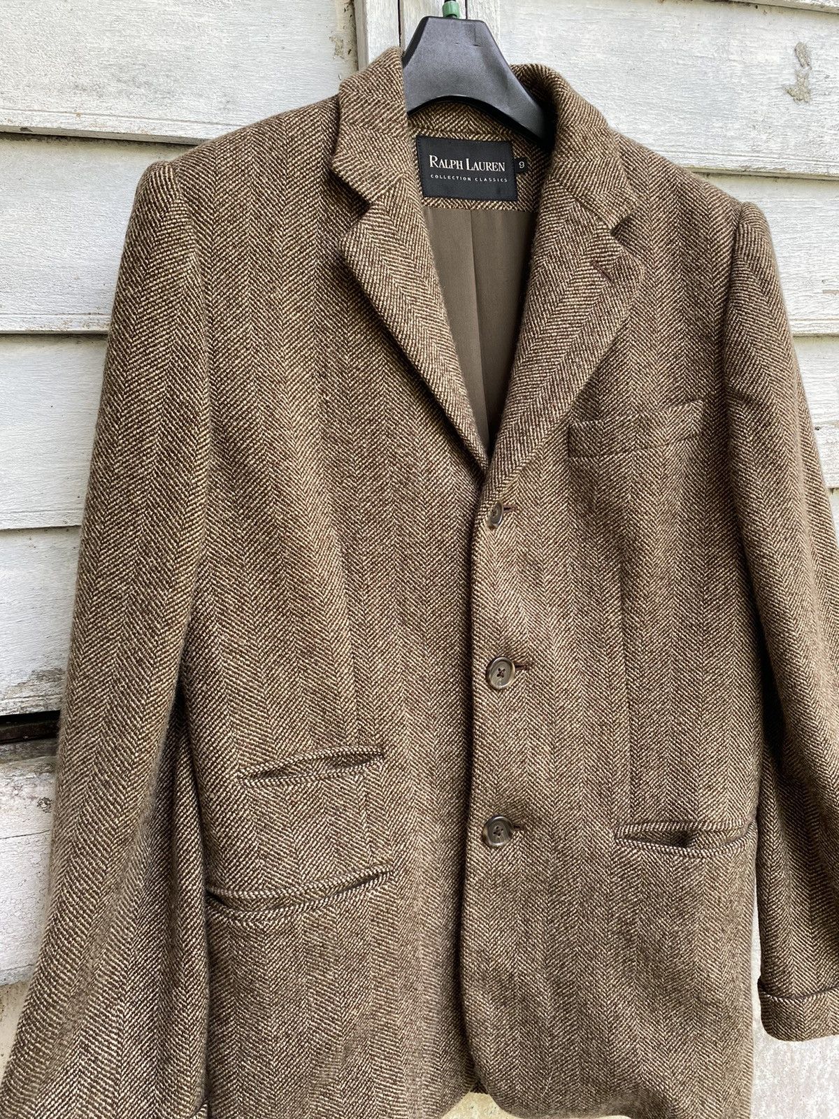 Ralph Lauren × Vintage Vintage Ralph Lauren Dark Brown Herringbone Jacket Size US S / EU 44-46 / 1 - 3 Thumbnail