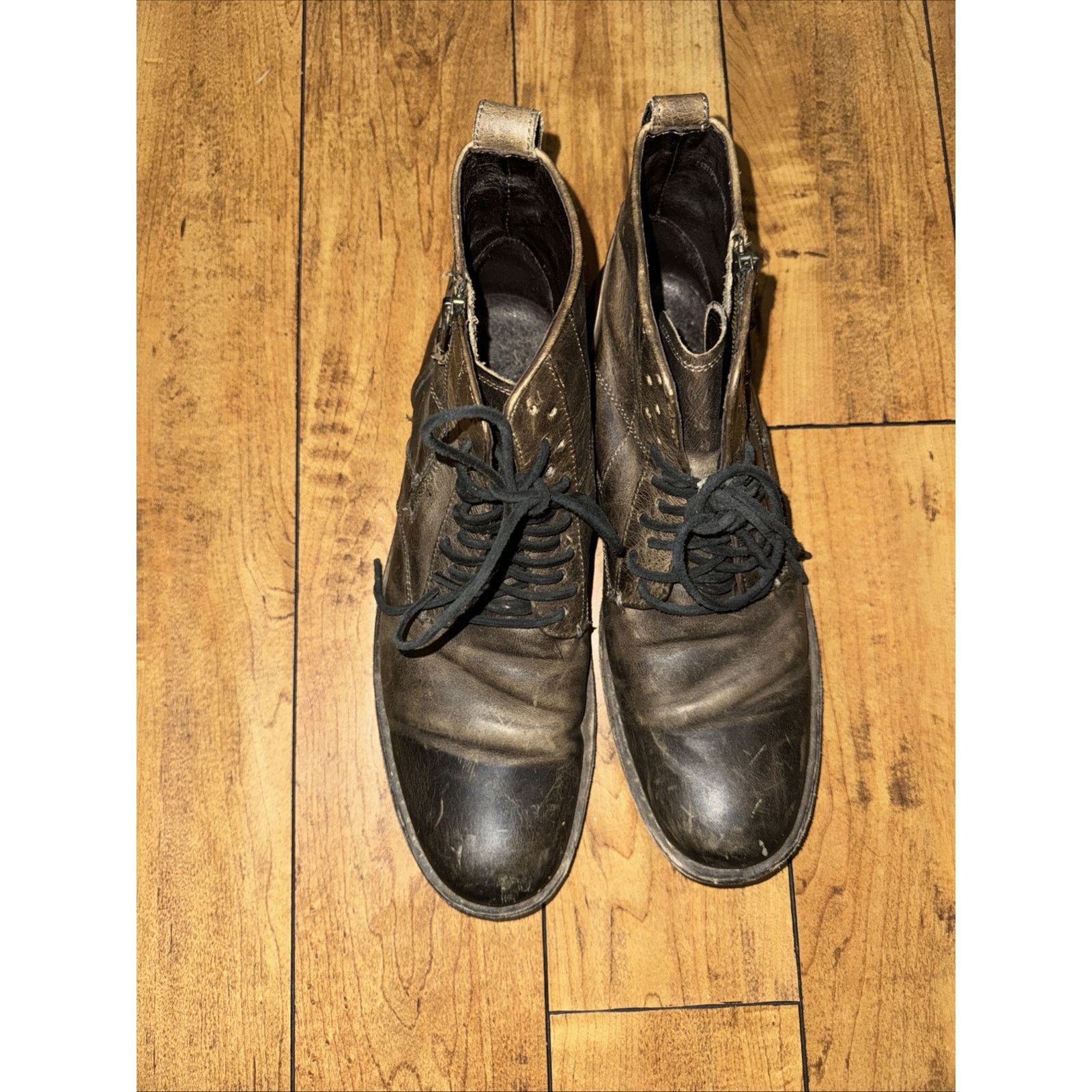 John Varvatos × Vintage John Varvantos USA Brown Leather Side Zip Ankle Boots 10.5 Size US 10.5 / EU 43-44 - 4 Thumbnail
